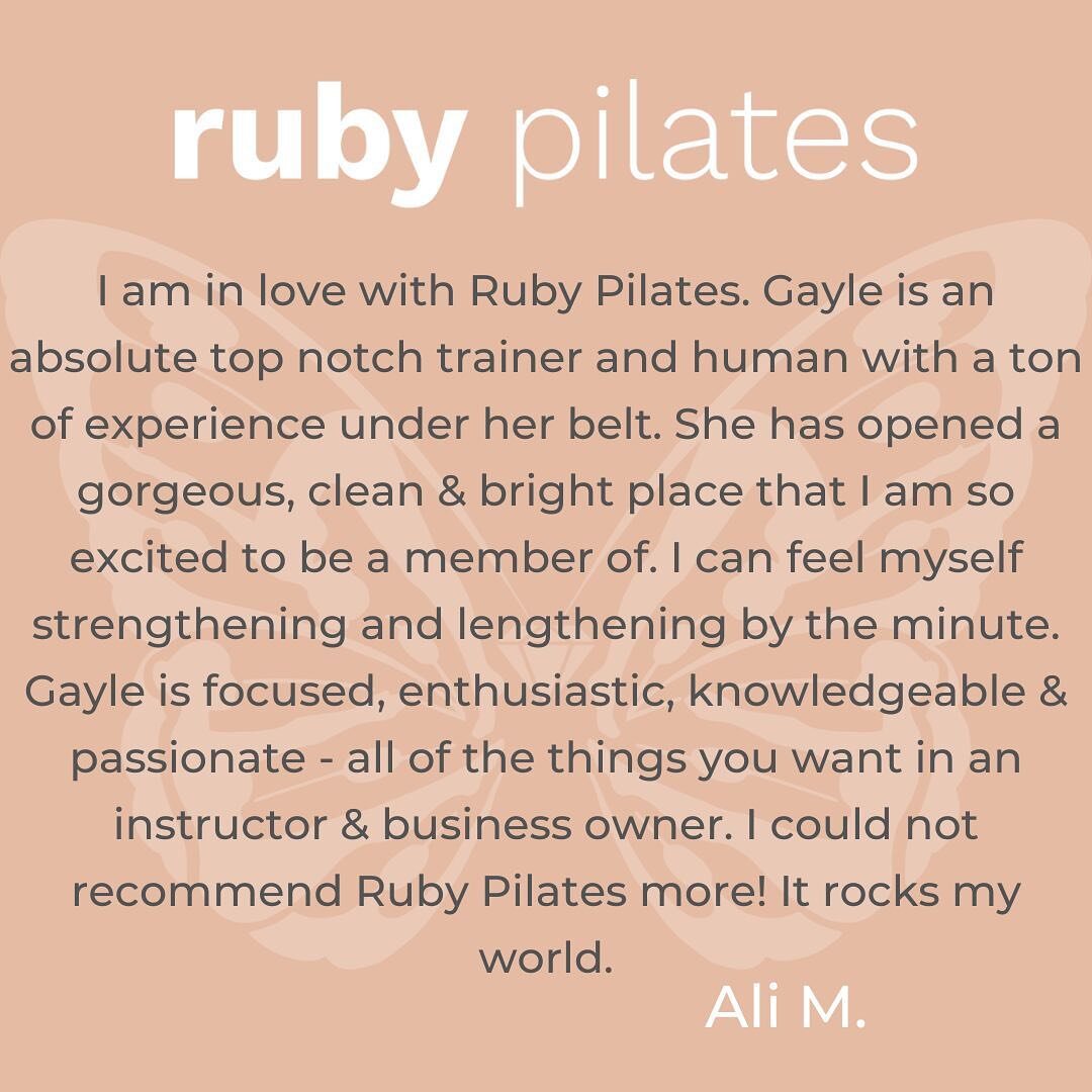 My first official review! Thank you so much Ali. 

We are thrilled to have you as a member! 

@yelp 

#rubypilates #dowhatmovesyou #createspaceyoulove #pilates #pilatesstudio #sebastopol #sebastopolcalifornia #sonomacounty #pilateslovers #pilateslife