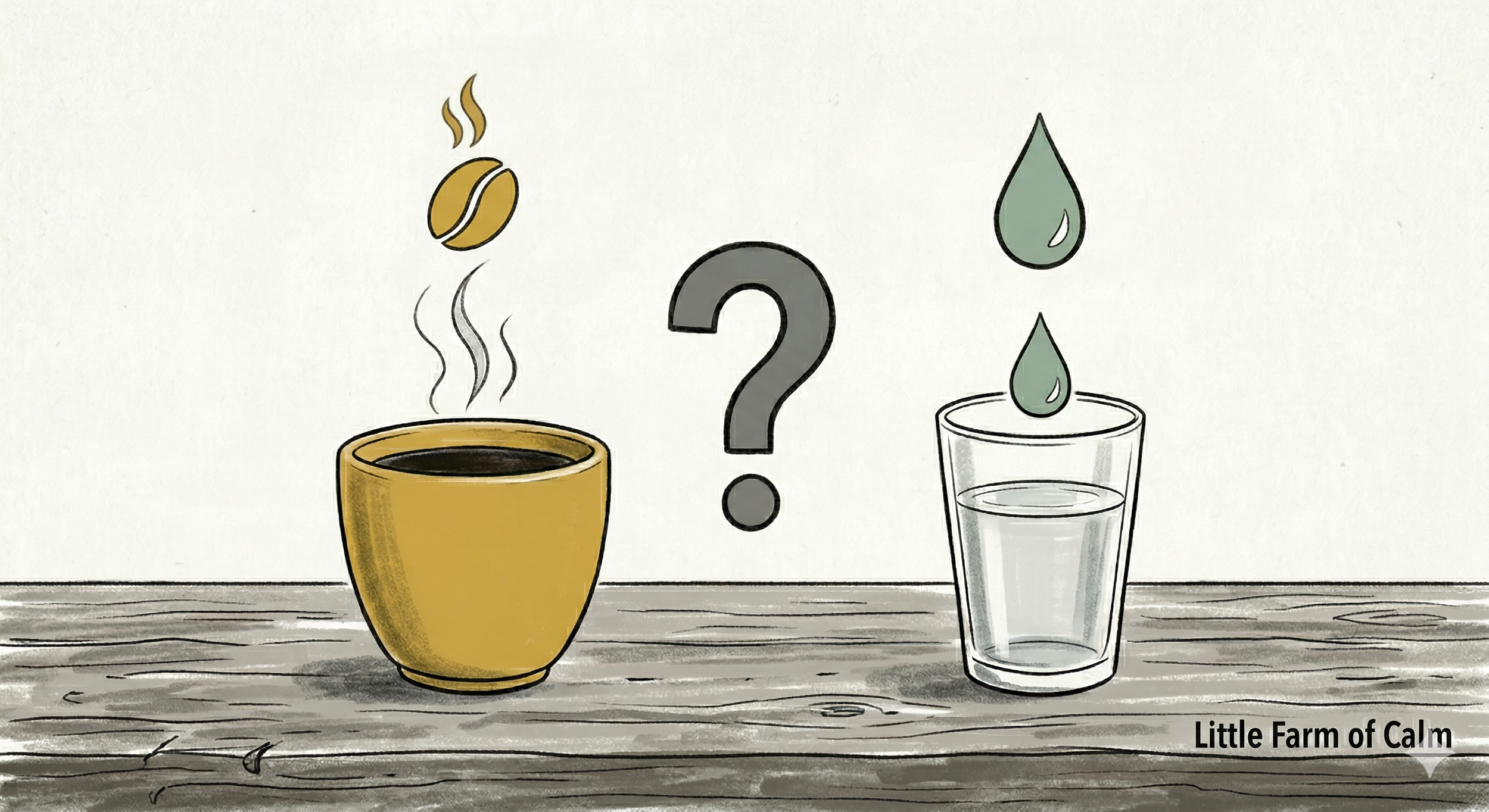 Coffee vs water illustration