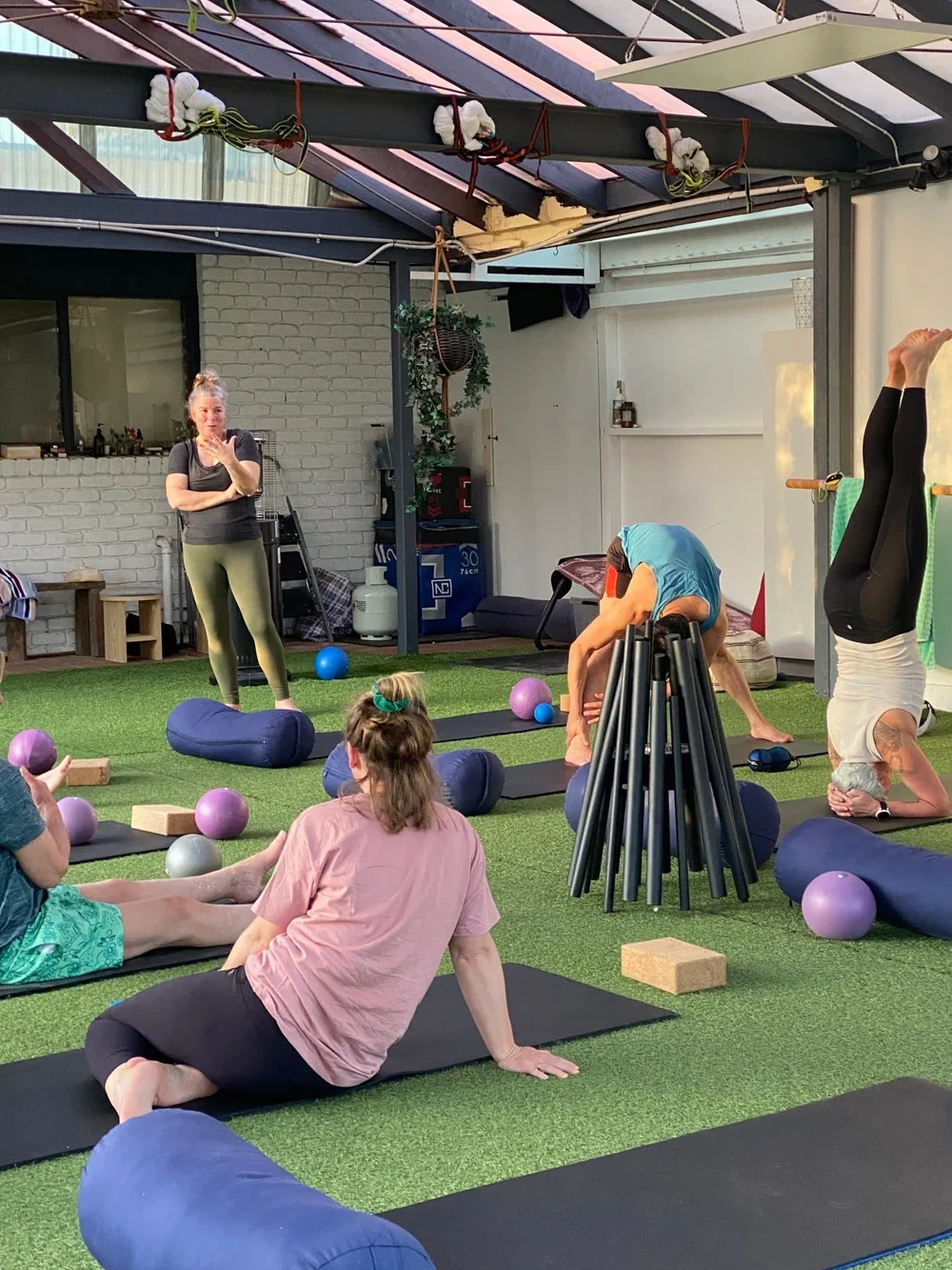 Myofascial release massage workshop on a yoga retreat at Little Farm of Calm, Victoria