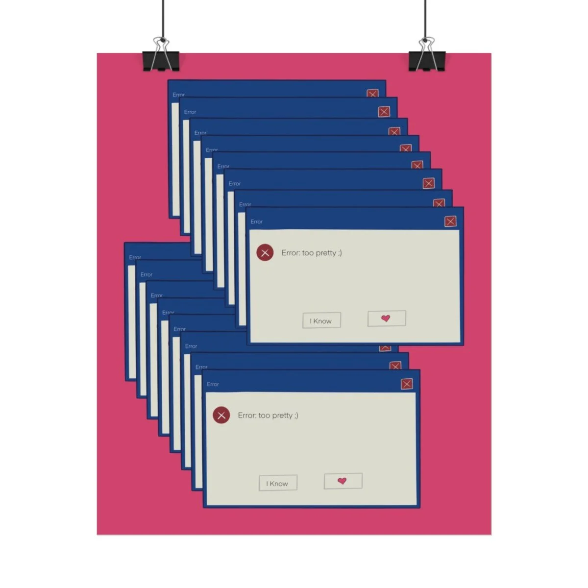 y2kです☆フォロー割 Y2K Pink Window Error Too Pretty Message Tapestry — wbartwrk