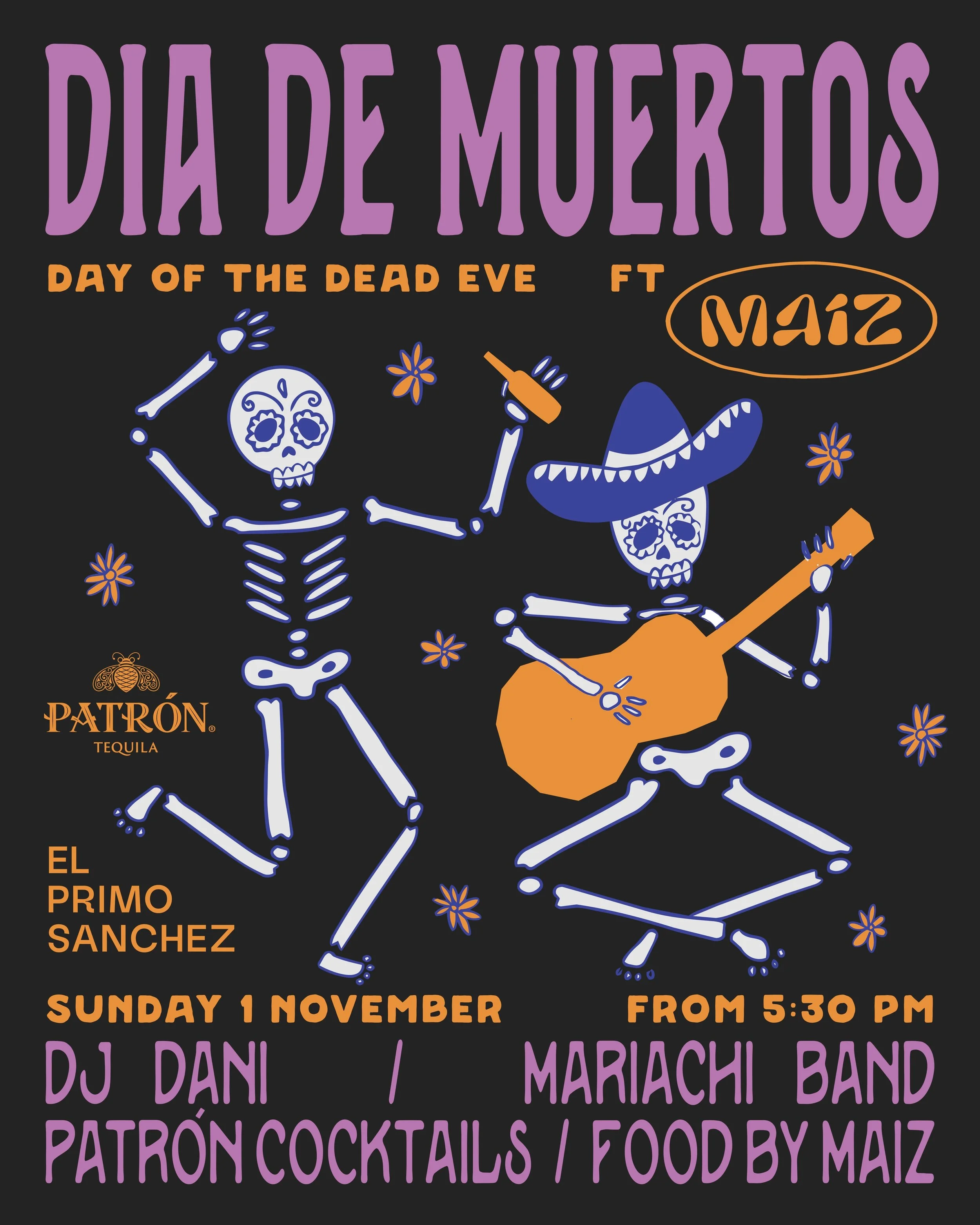 In Mexico, D&iacute;a de los Muertos isn&rsquo;t a night of mourning. It&rsquo;s the night the dead come home for a visit, so you set the table: marigolds, candles, and whatever they liked to eat and drink. Then you throw them a party.

On Sunday 1 N