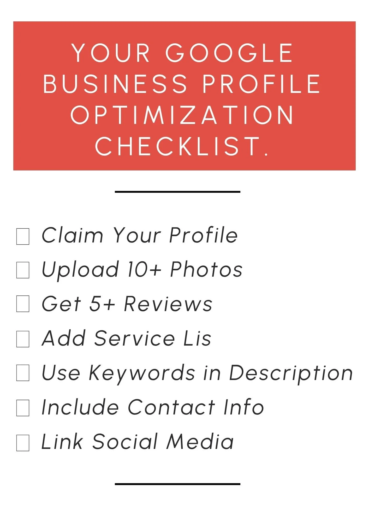 Your Google Business Profile Optimization Checklist