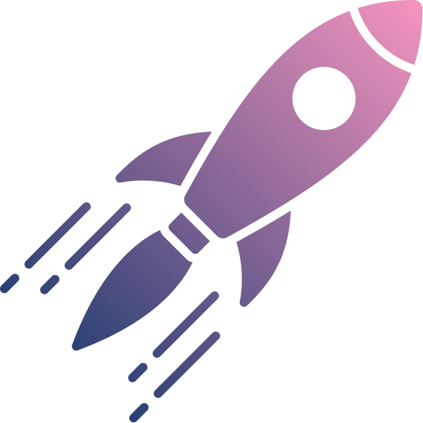 digital marketing rocket ship - icon