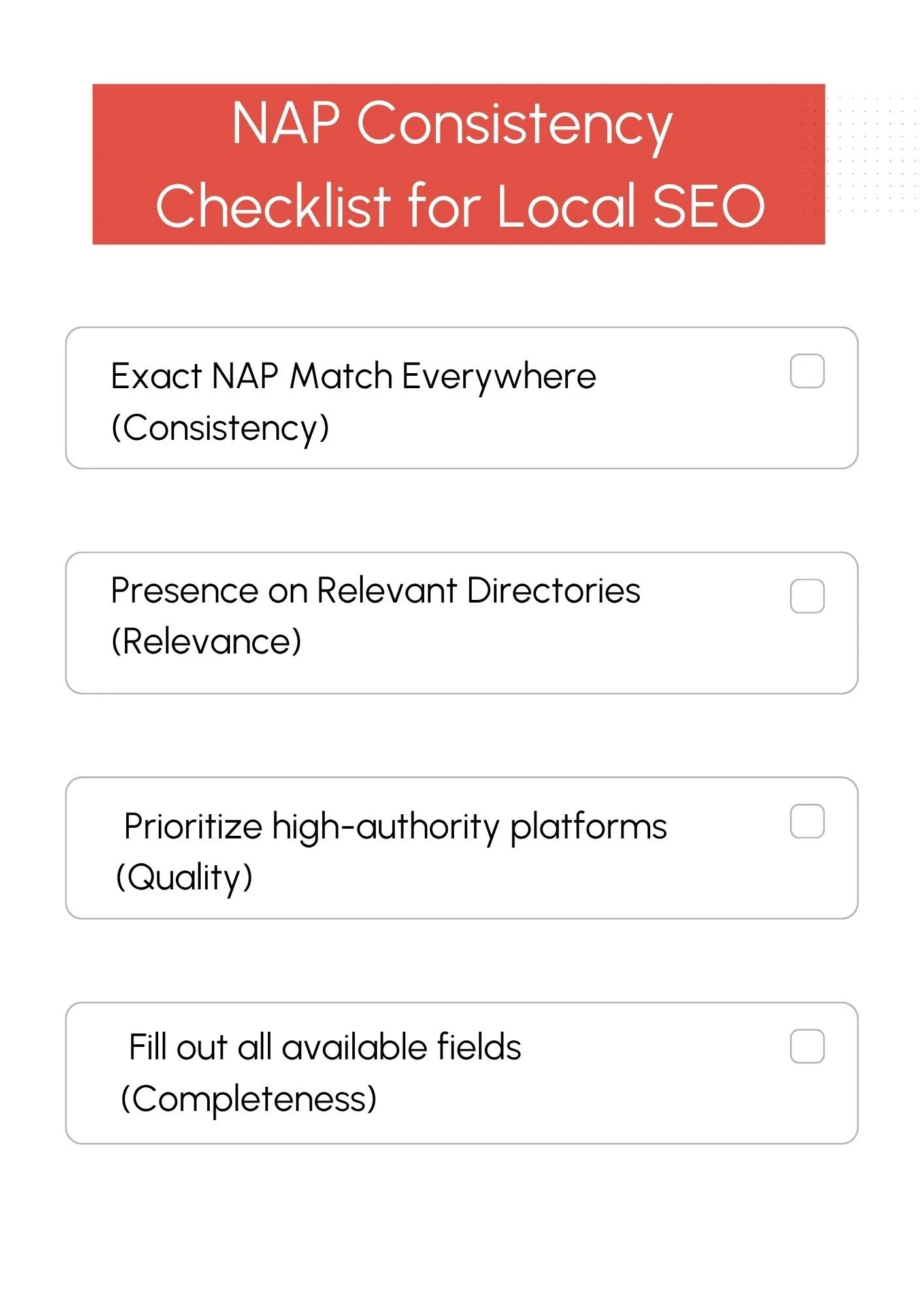 NAP Consistency  Checklist for Local SEO