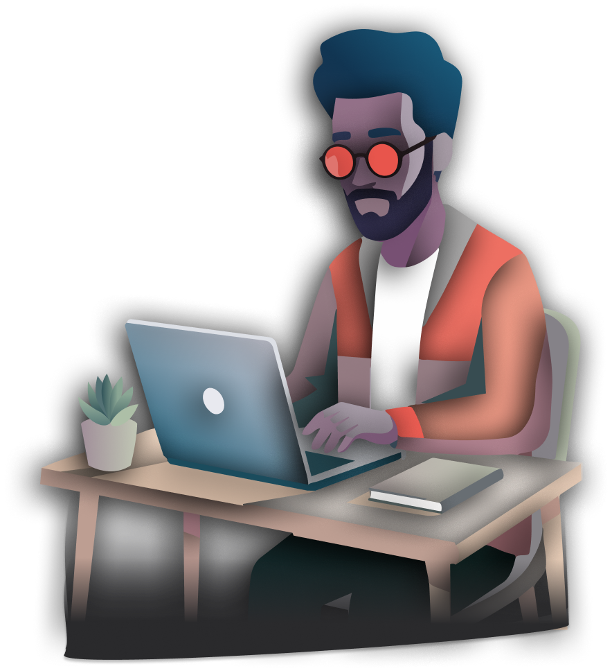 Rathcore man doing SEO and AEO and GEO services on his laptop