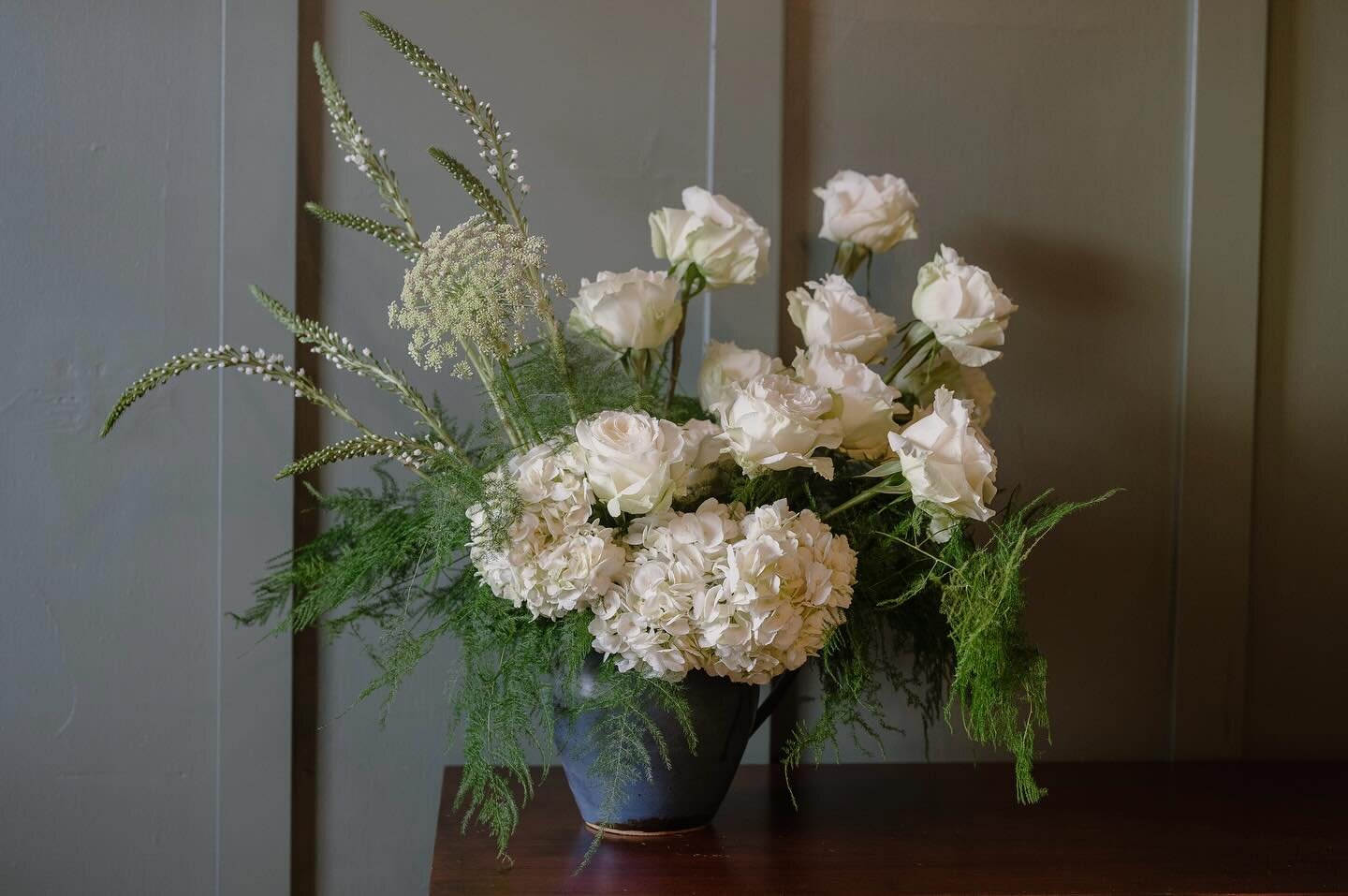 garden roses, hydrangeas, dara, ferns and mystery flowers&hellip; whoops