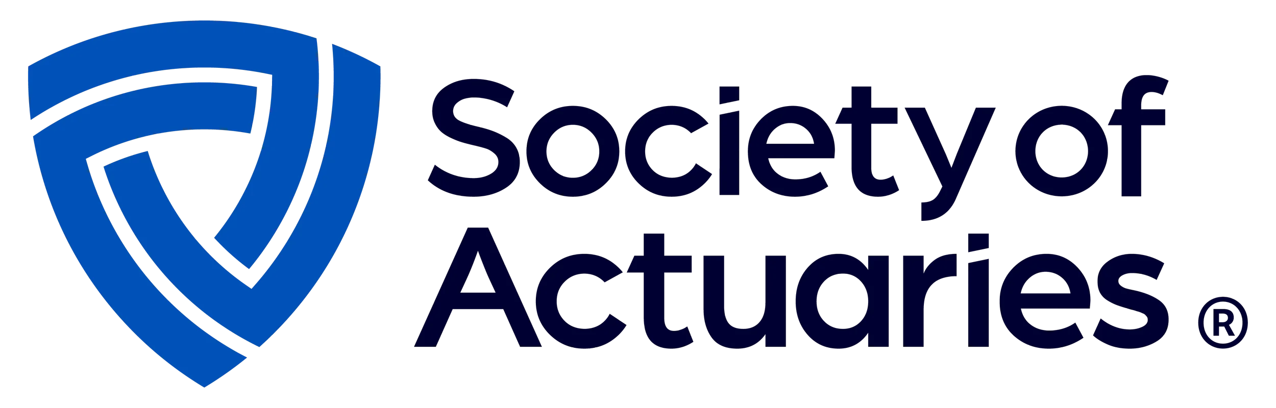 Logo of the Society of Actuaries with a blue shield symbol and the organization name in black text.