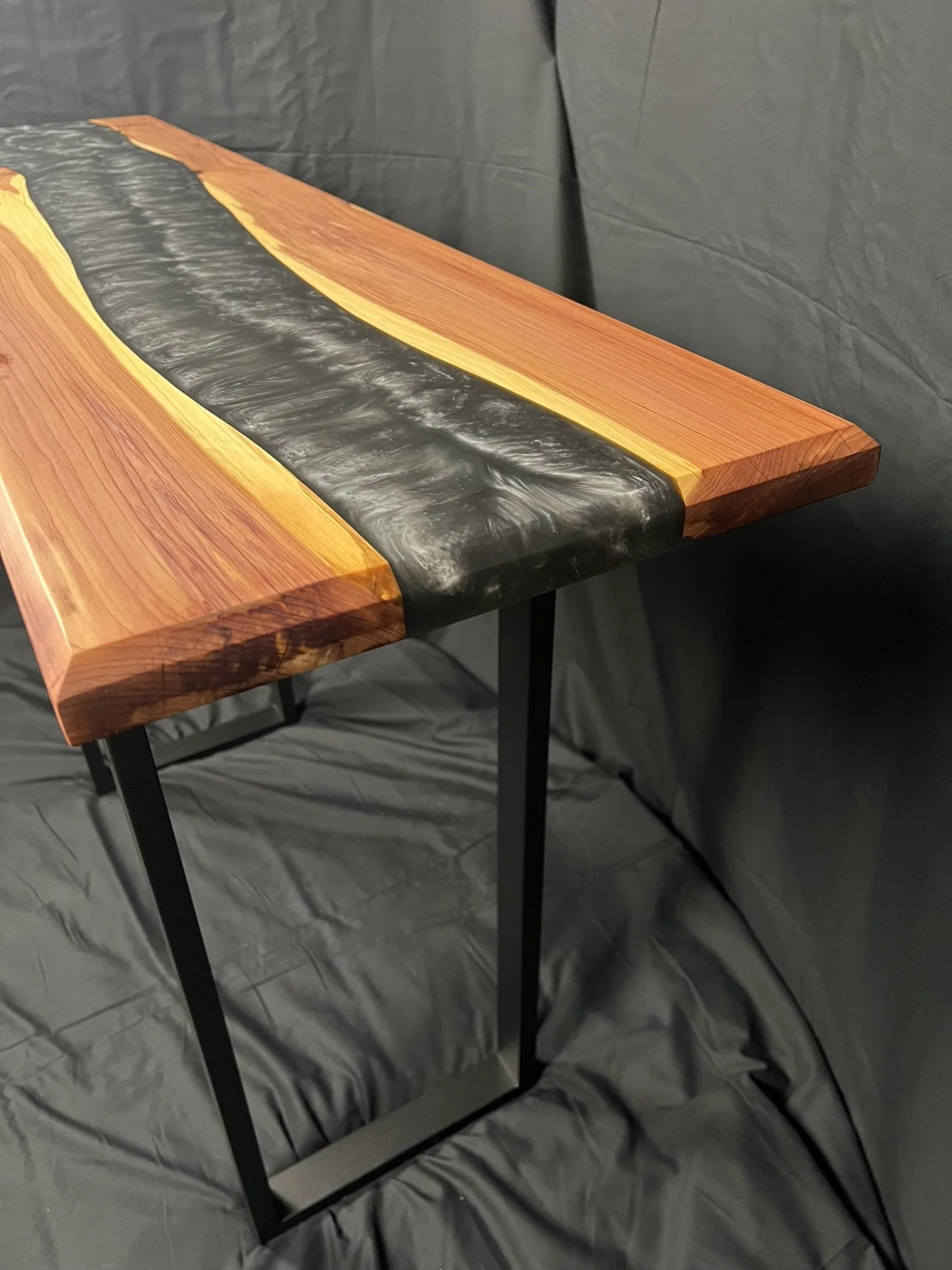 Cedar / Aluminum Epoxy Entryway table