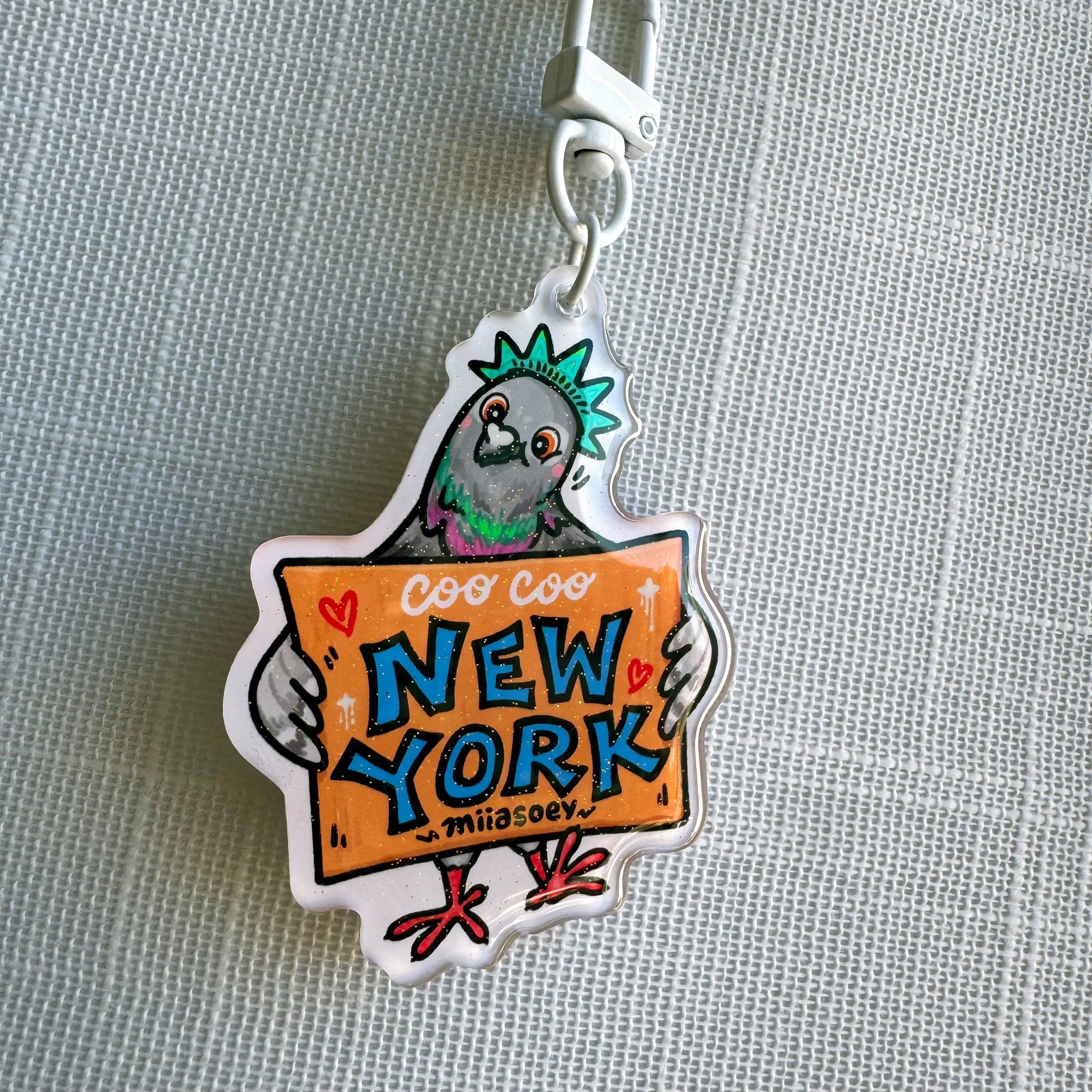 New York Pigeon Keychain