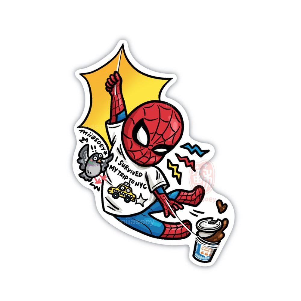 Swinging Spidey Sticker