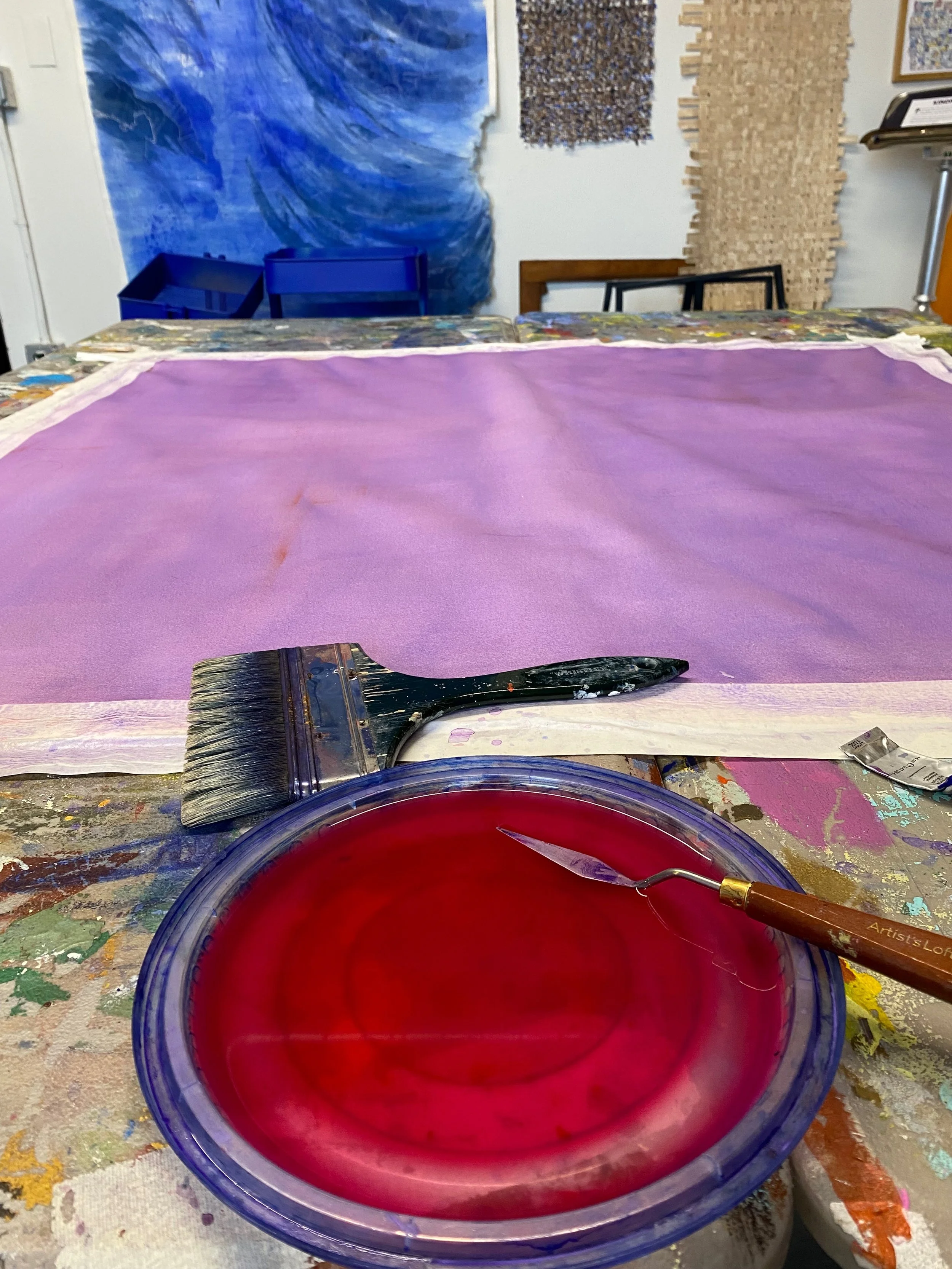 Crown Chakra 45" x 45" (ish) water color 2024 $1111