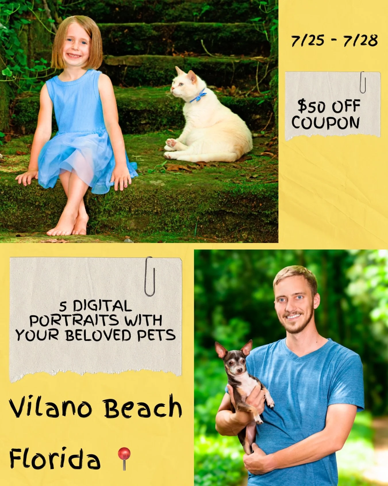 I am now accepting reservations for this Four-Day Weekend in the state of Florida 🏖️! This special offer is exclusive for pet owners who are seeking portraits with their best friend. There will only be a few spots available, at specific times of the