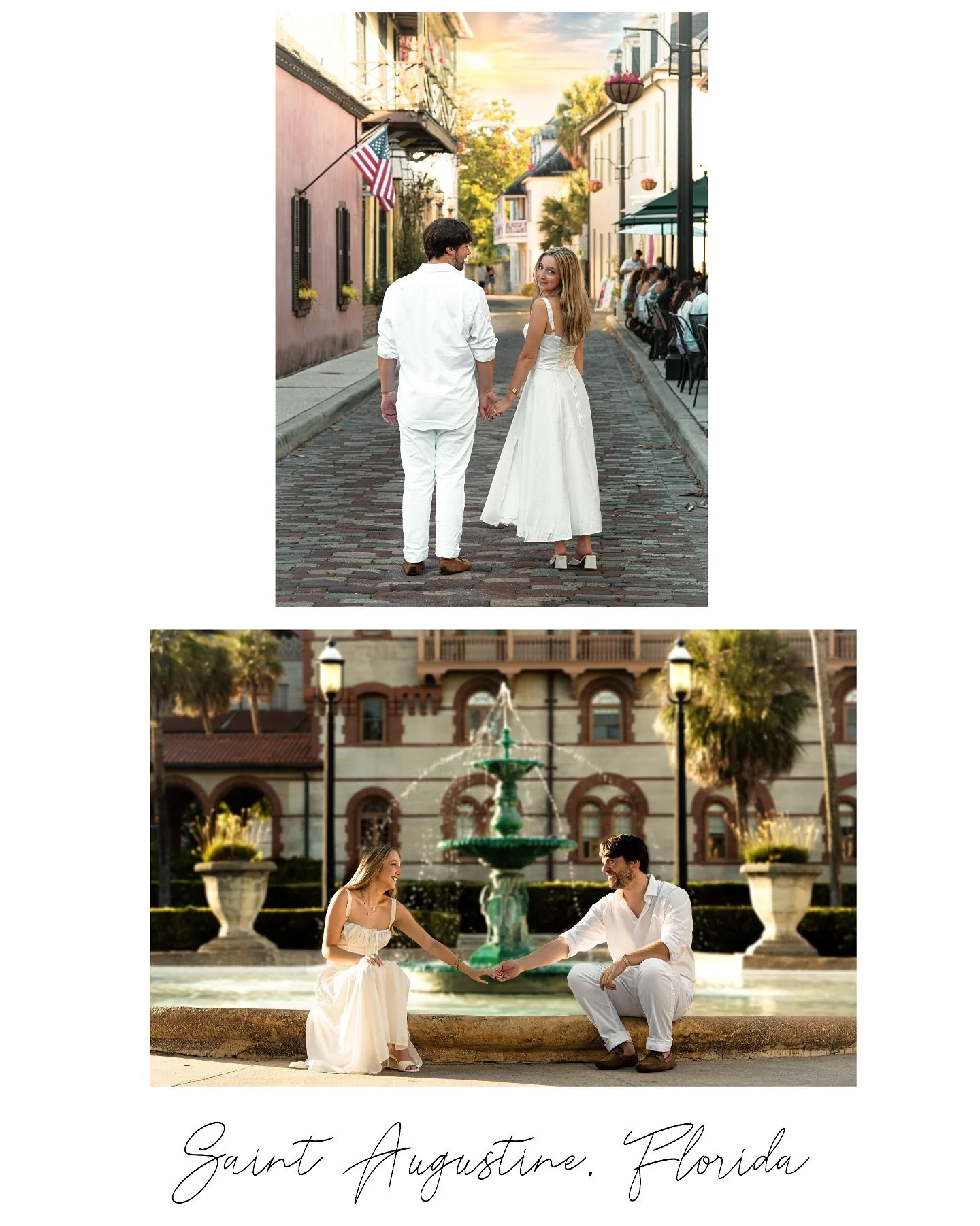 Taylor &amp; Matt 🤍&rsquo;s engagement photoshoot in the beautiful historic city of Saint Augustine, where their story began! 💍