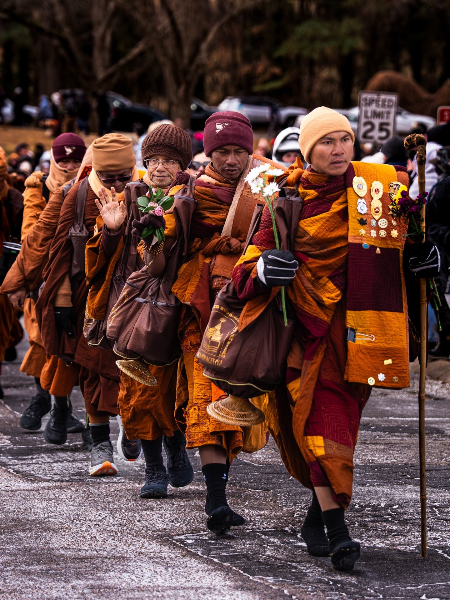 Buddhist Monks&rsquo; Walk for Peace in (Raleigh, North Carolina) on (January 24th, 2026). Photographed by Gabriella Lara, with honor.