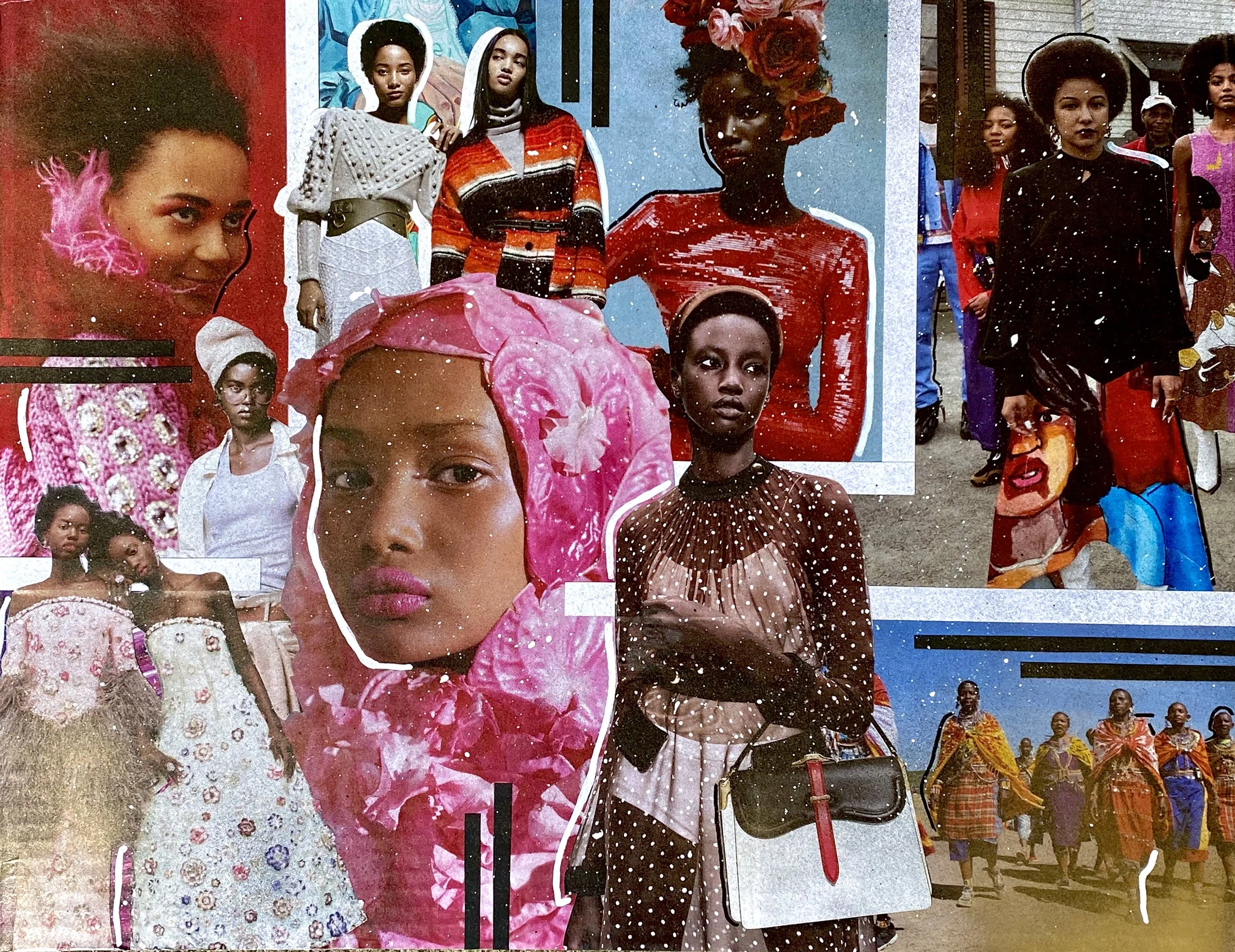 Black is Beautiful, collage on paper, 2020, by Lauryn Grubbs