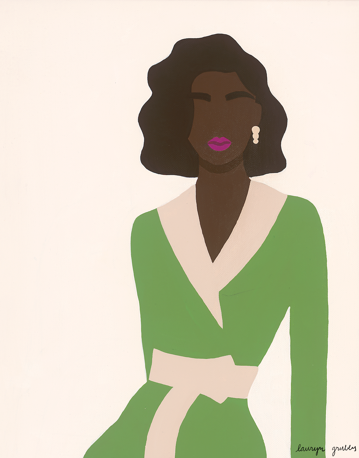 Look 2, acrylic on canvas, 11"x14," 2021, by Lauryn Grubbs