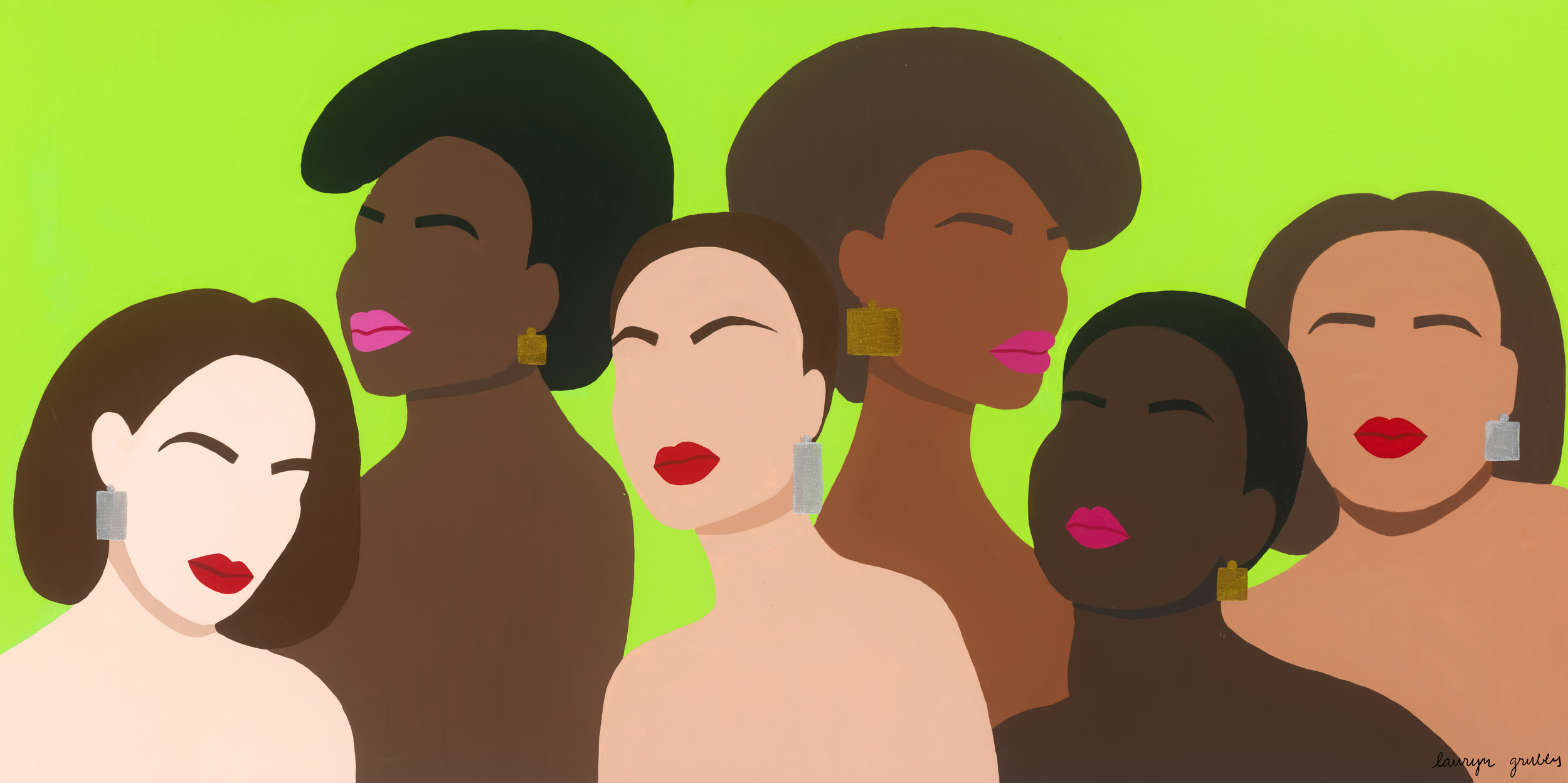 Resilience, acrylic on canvas, 24"x48," 2021, by Lauryn Grubbs