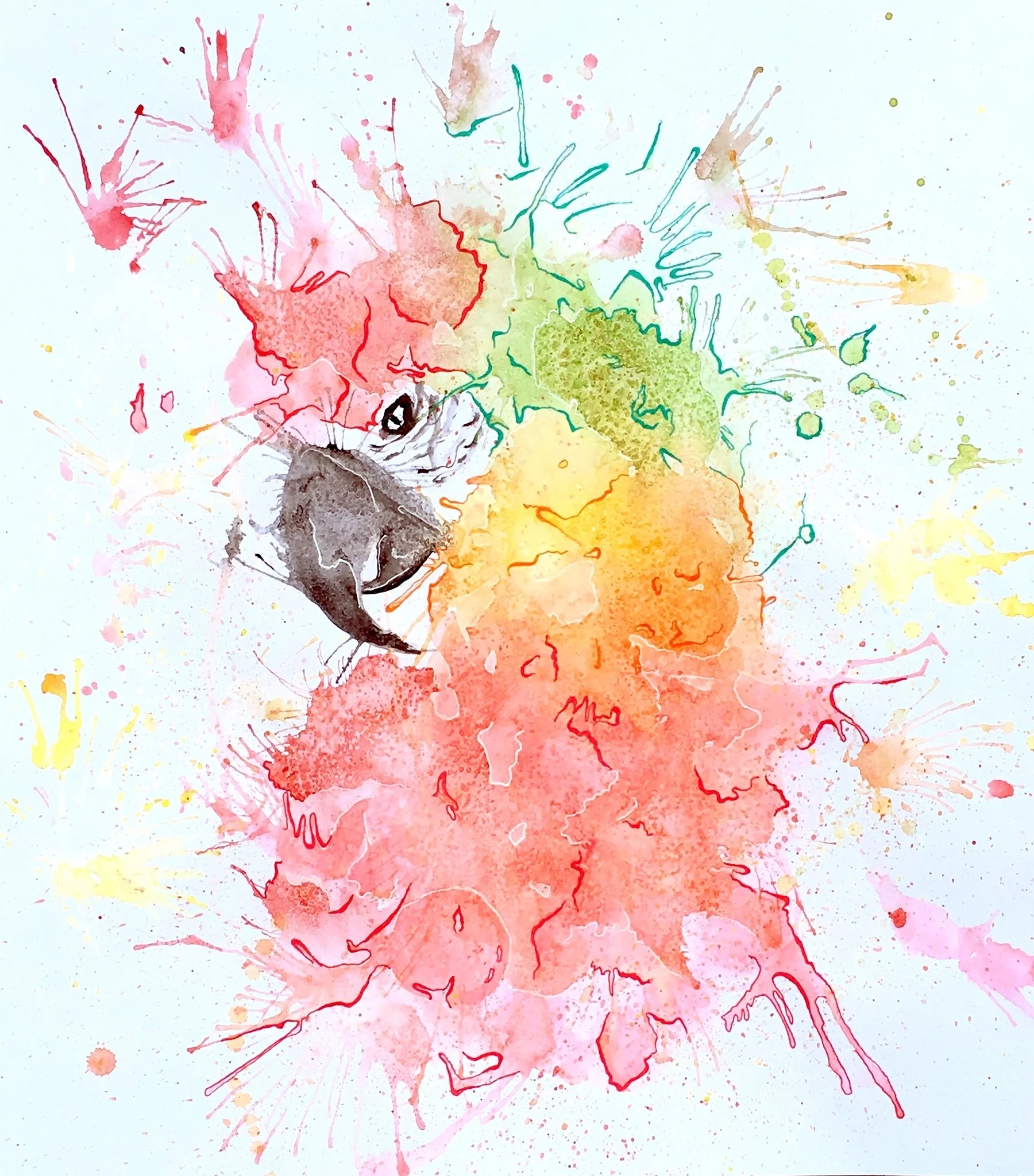 Dynamite, watercolor and pen on paper, 2018, by Lauryn Grubbs