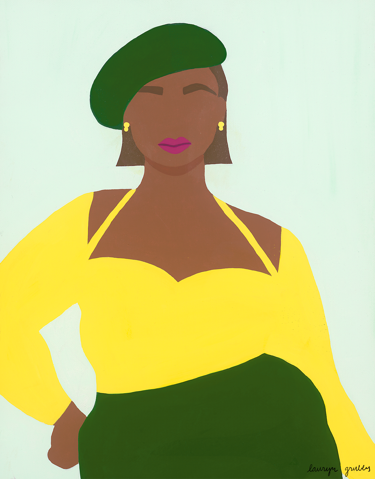 Look 1, acrylic on canvas, 11"x14," 2021, by Lauryn Grubbs