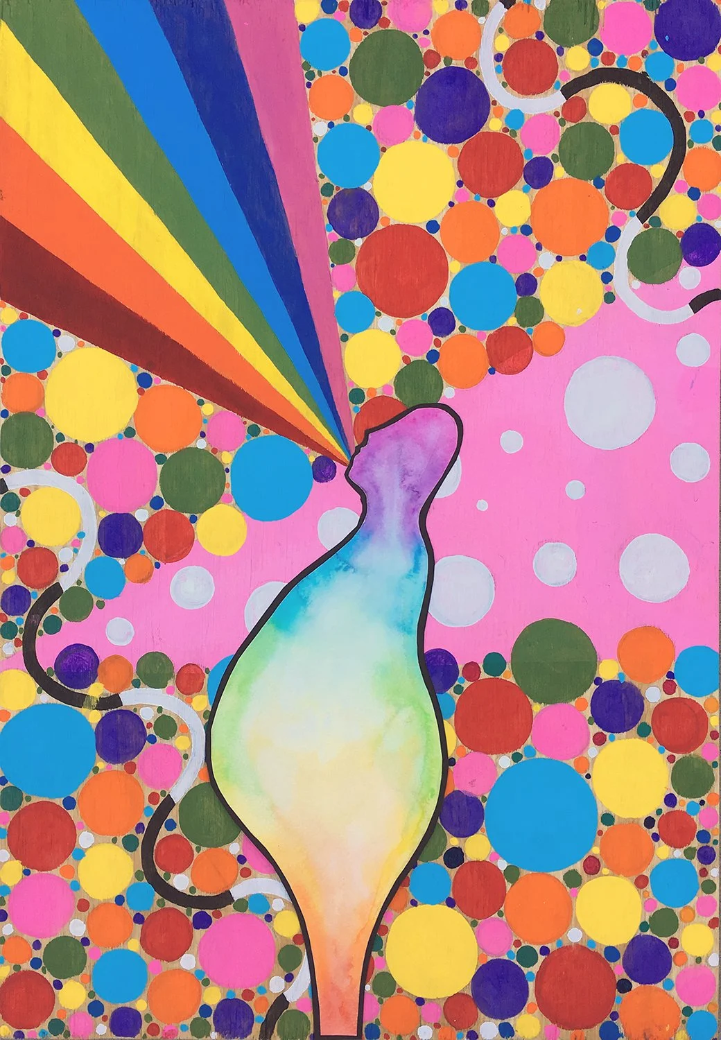 Noise, acrylic on wood, 2017, by Lauryn Grubbs