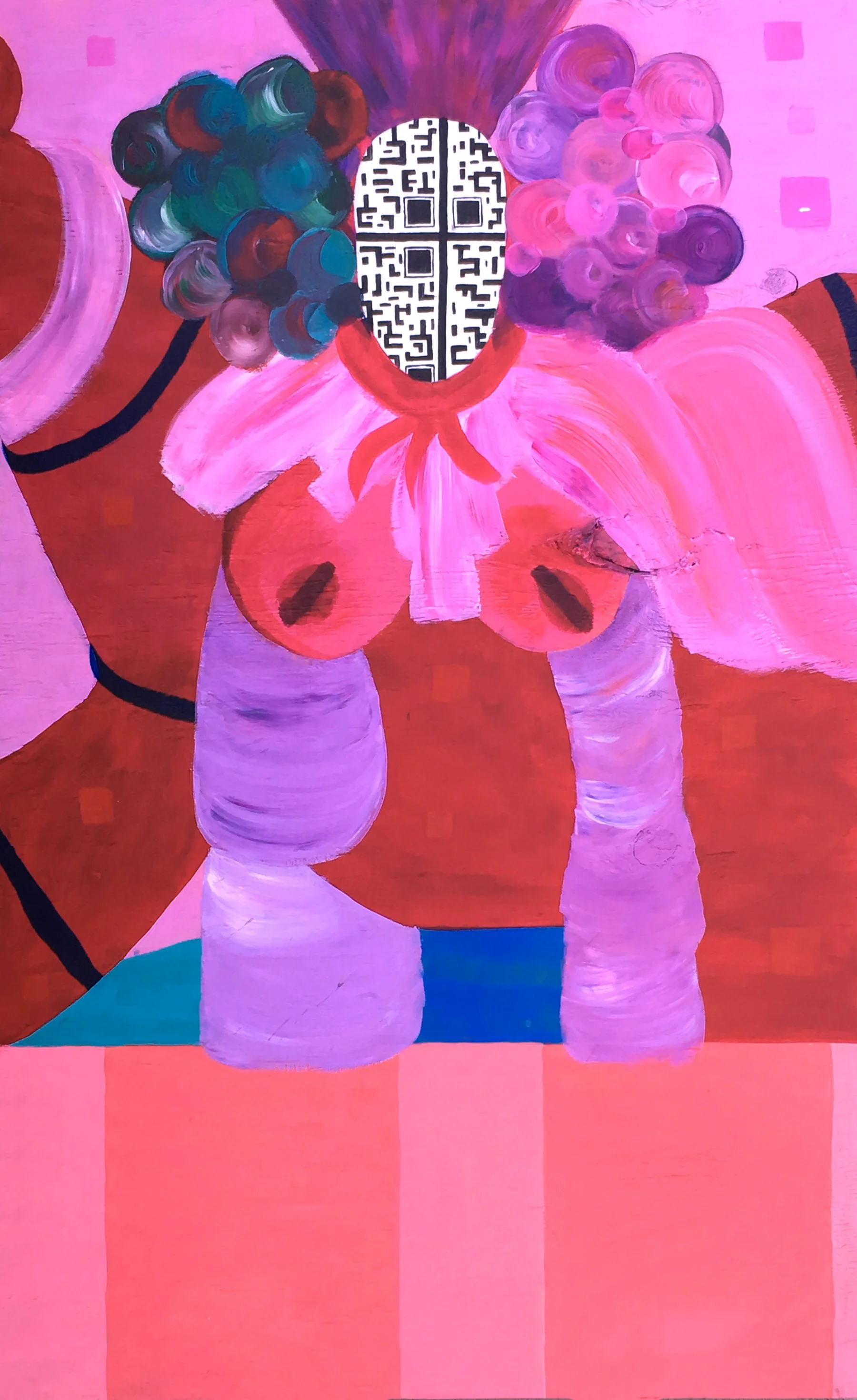 Coded, acrylic on wood, 2018, by Lauryn Grubbs