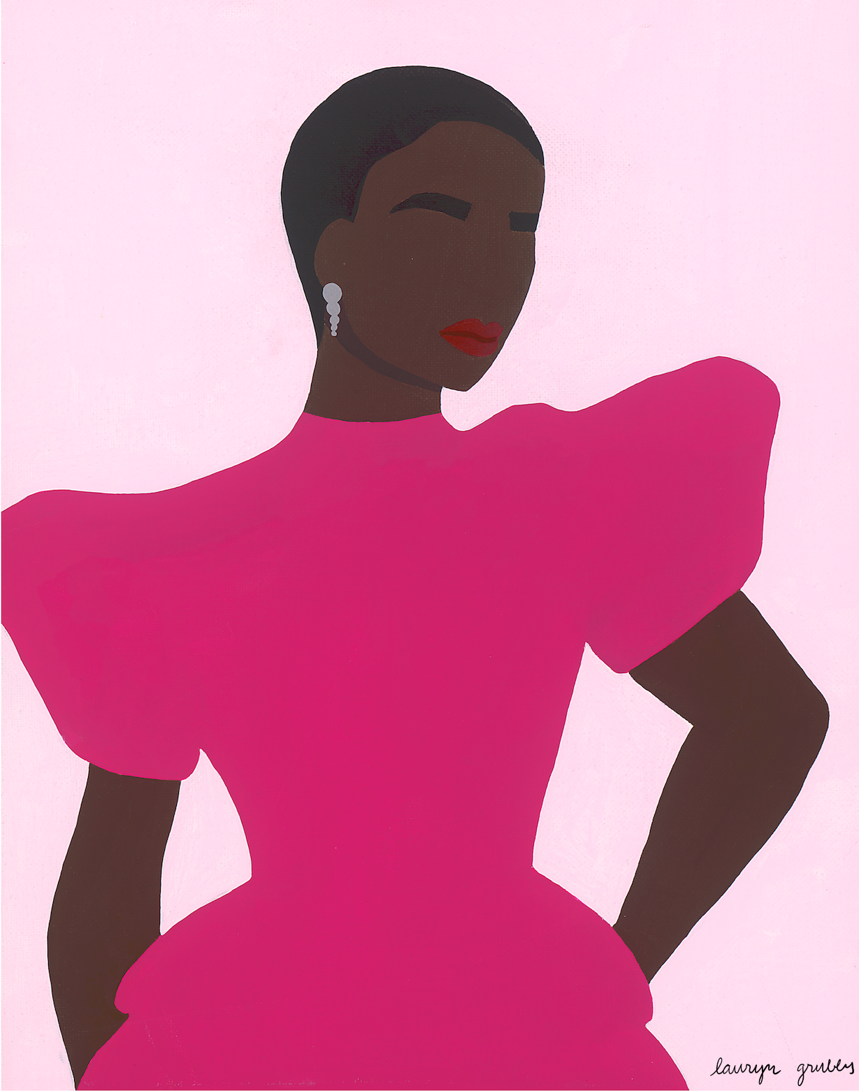 Look 3, acrylic on canvas, 11"x14," 2021, by Lauryn Grubbs