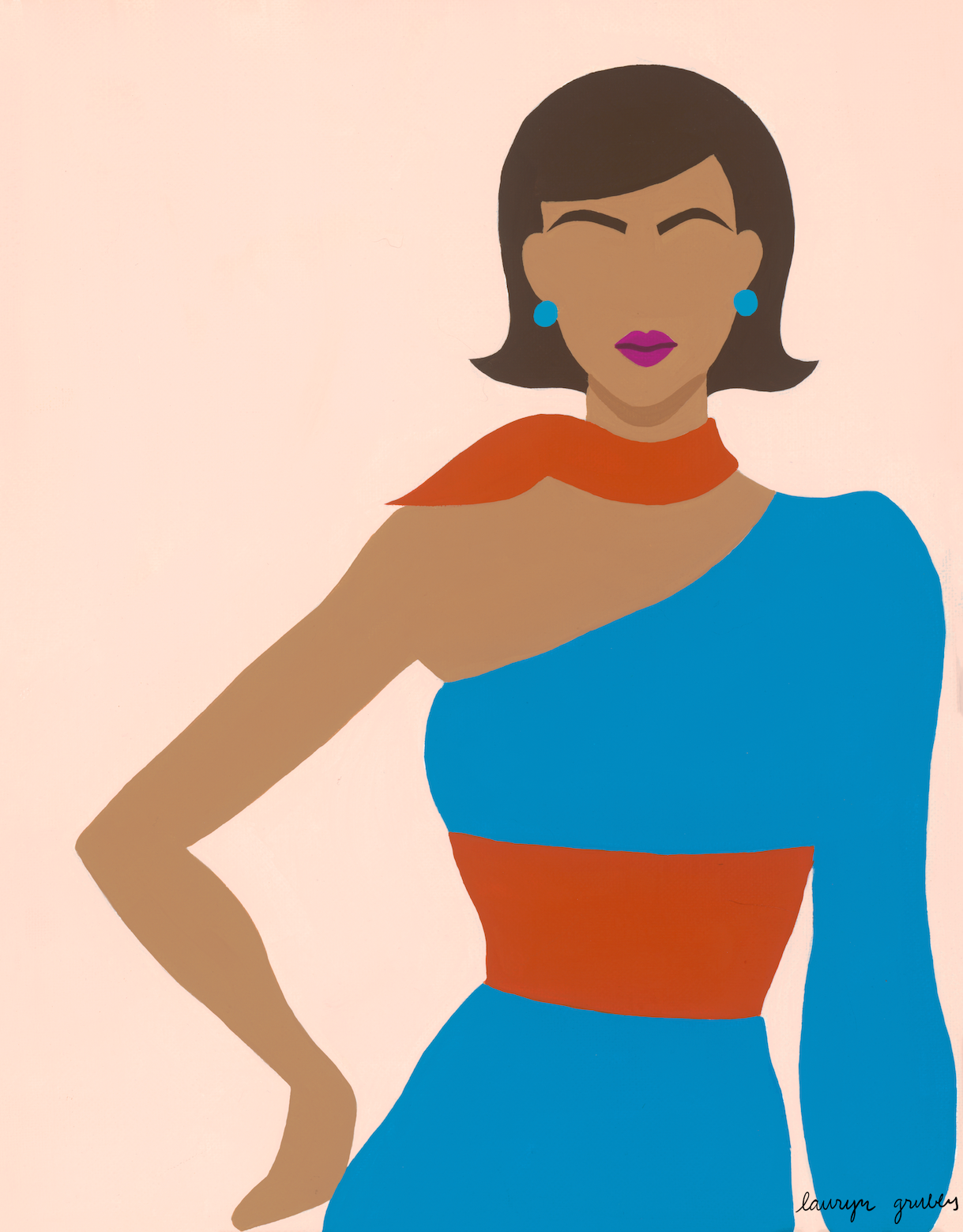 Look 7, acrylic on canvas, 11"x14," 2021, by Lauryn Grubbs