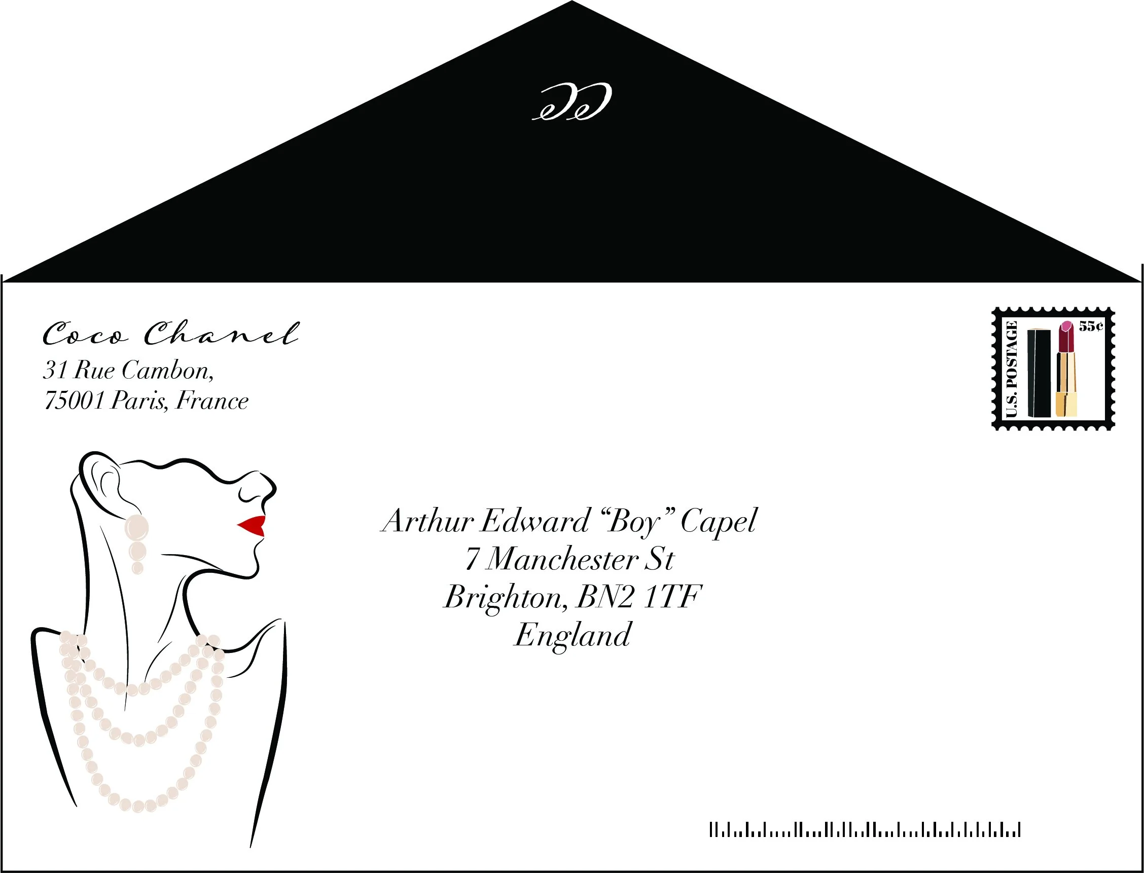Gabrielle Chanel Envelope, graphic design, 2022, by Lauryn Grubbs