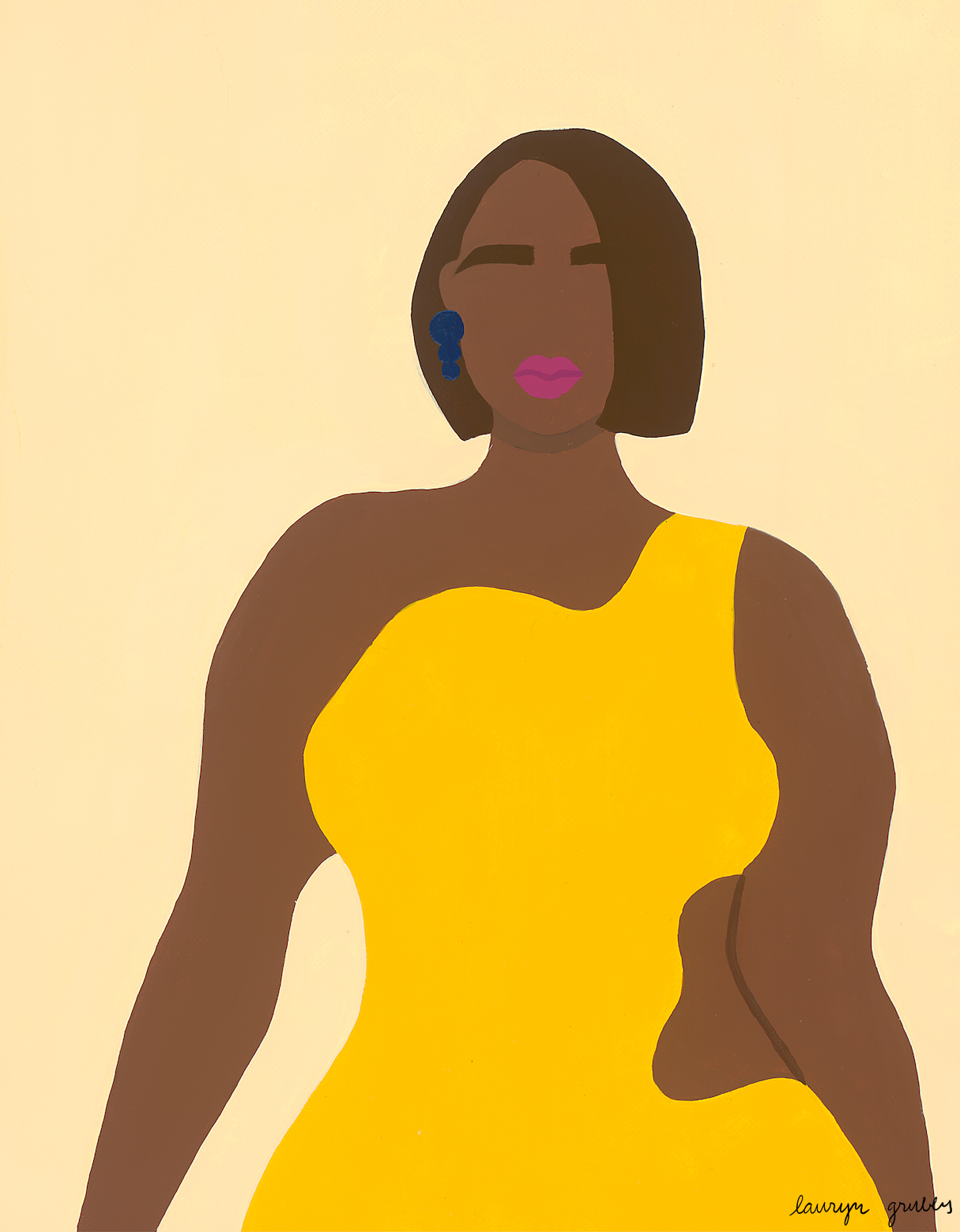 Look 4, acrylic on canvas, 11"x14," 2021, by Lauryn Grubbs