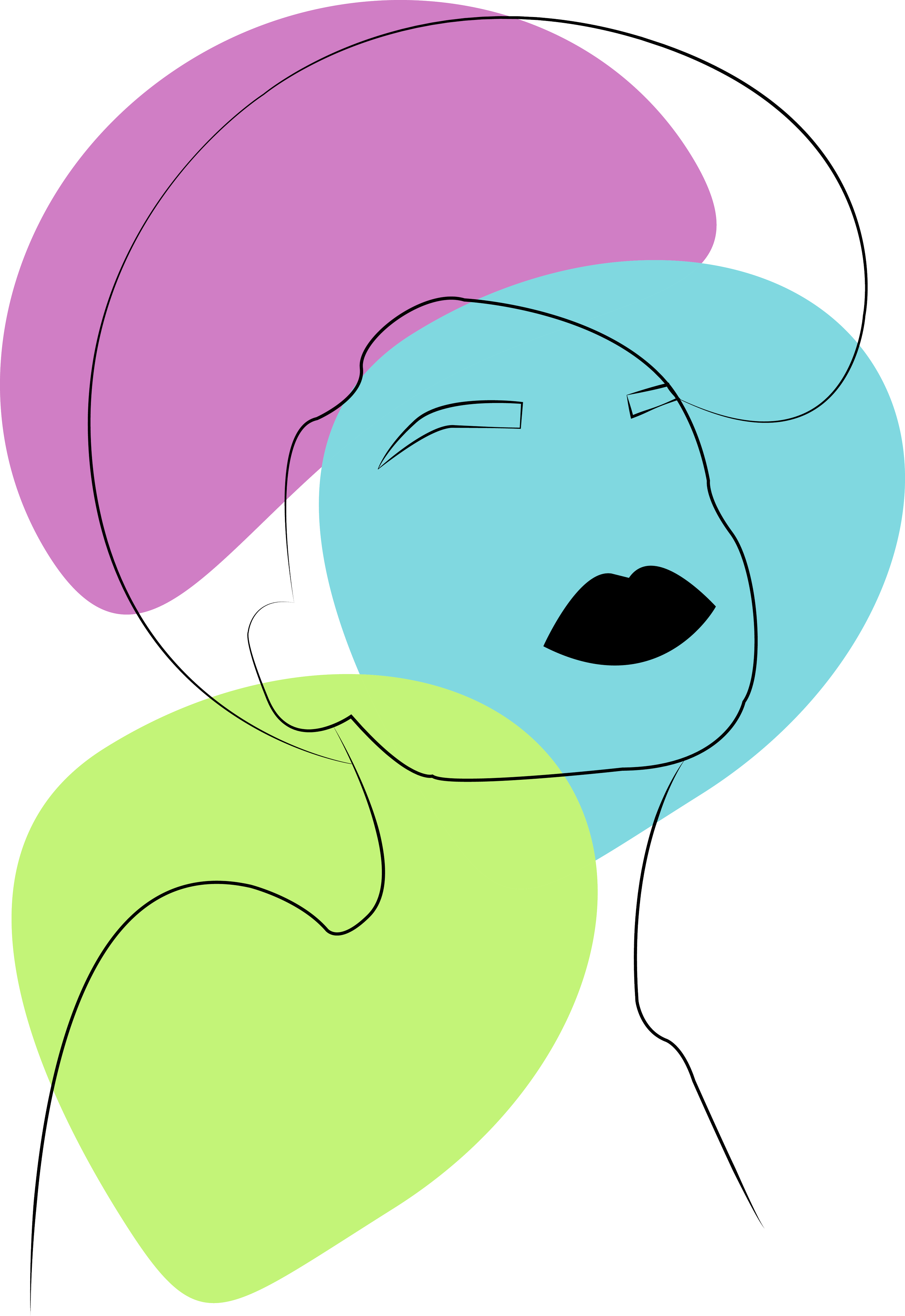 Ringlets, digital drawing, 16"x20," 2021, by Lauryn Grubbs for ComfiArt