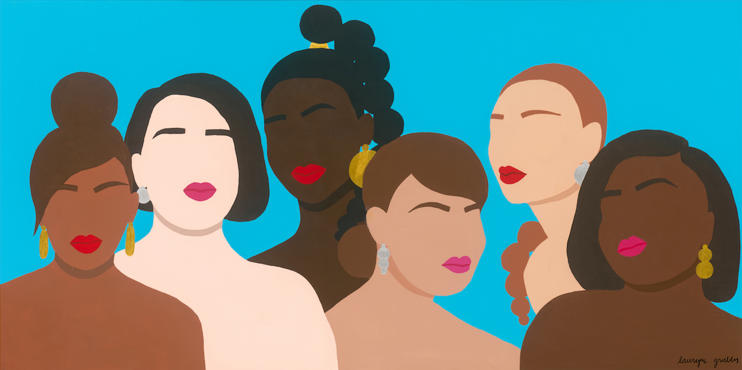 Euphoria, acrylic on canvas, 24"x48," 2021, by Lauryn Grubbs