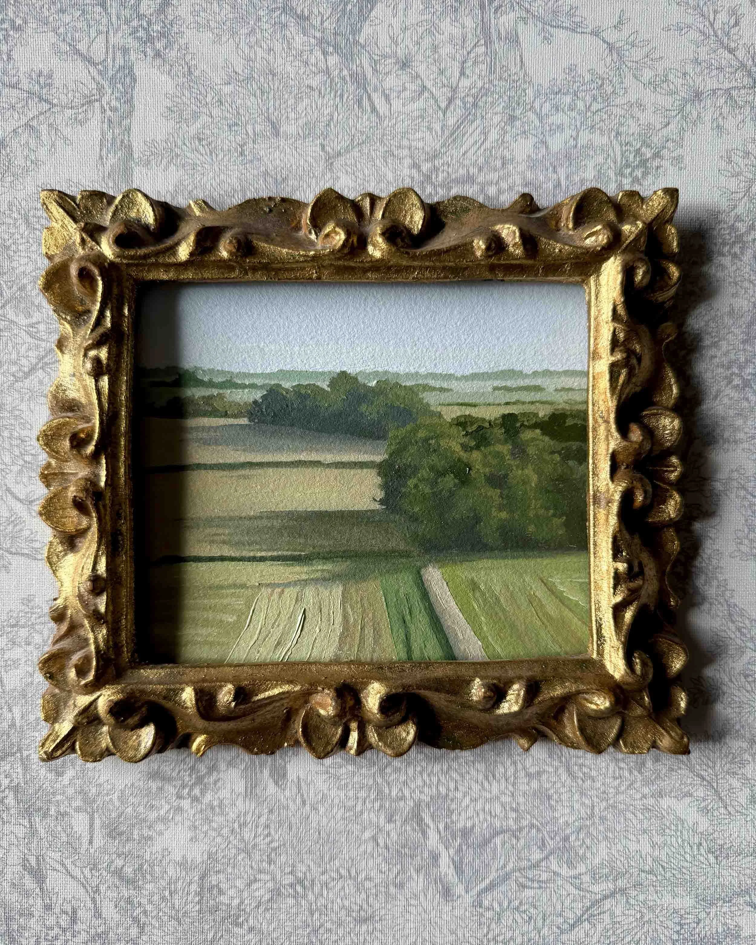 "Space Between Green ii" original oil landscape