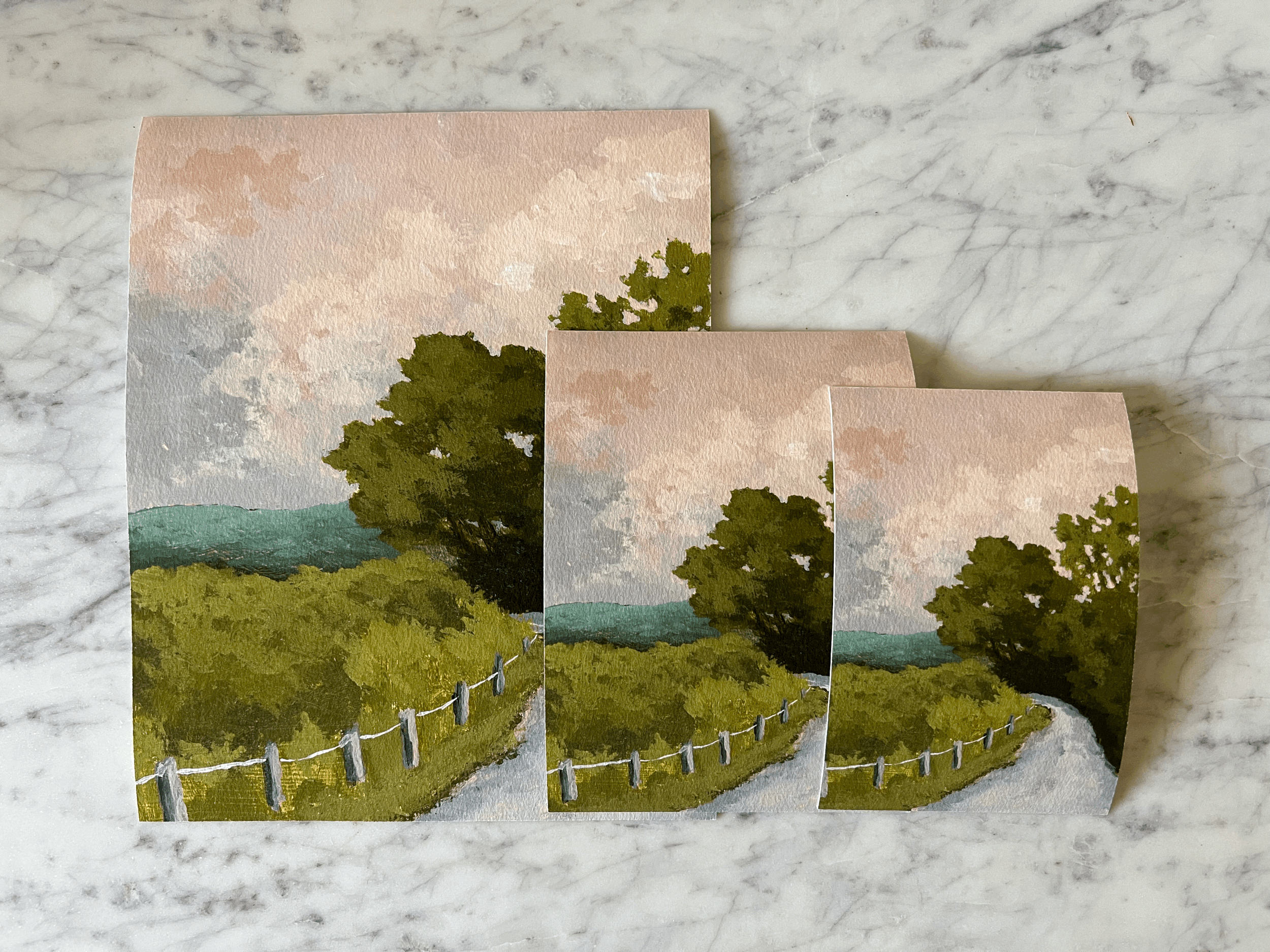 "Raspberry Sorbet Skies" giclee landscape art print