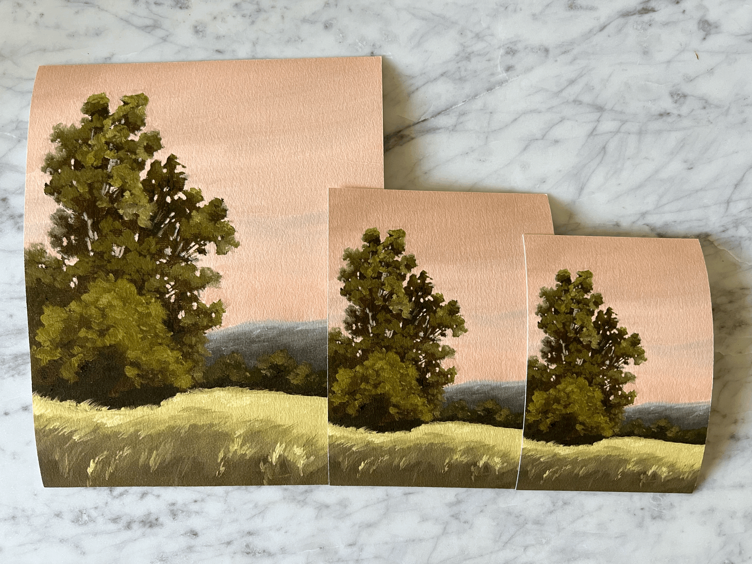 "Peachy" giclee landscape art print