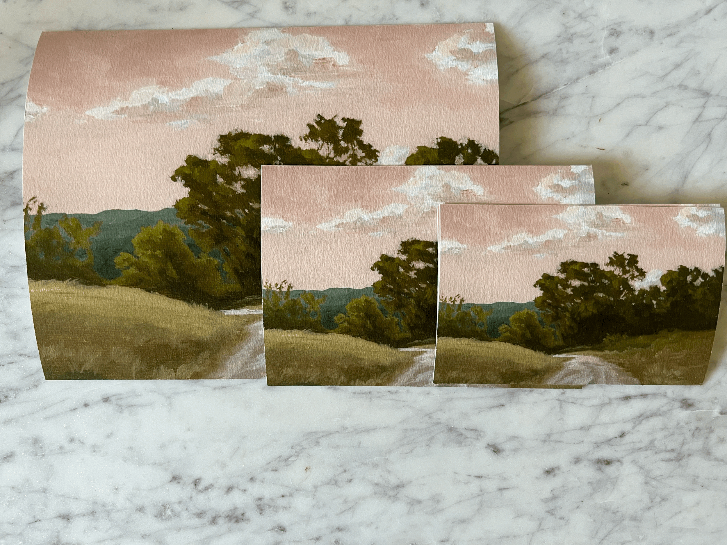 "Strawberry Skies" giclee landscape art print