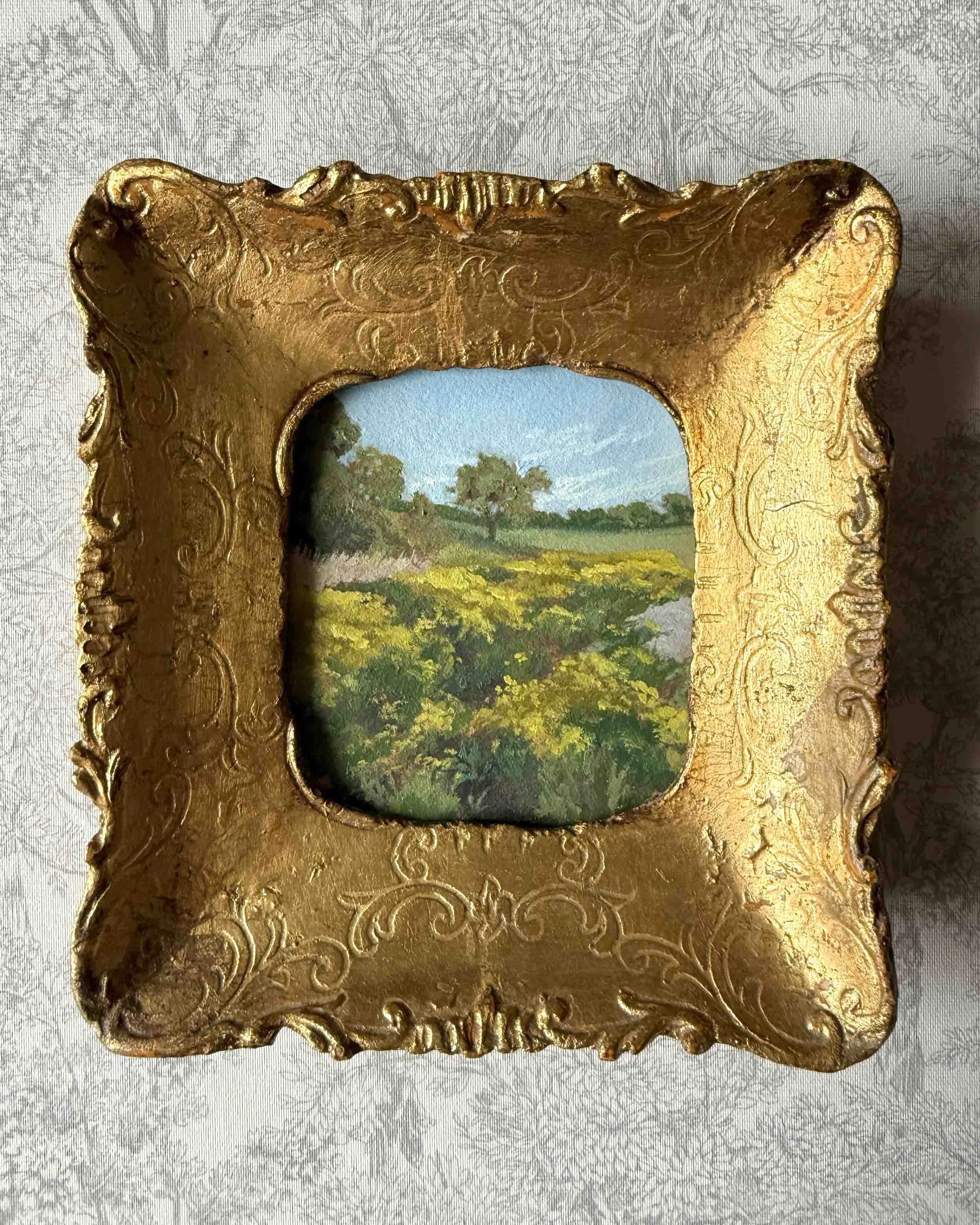 "A Golden View" original oil landscape painting