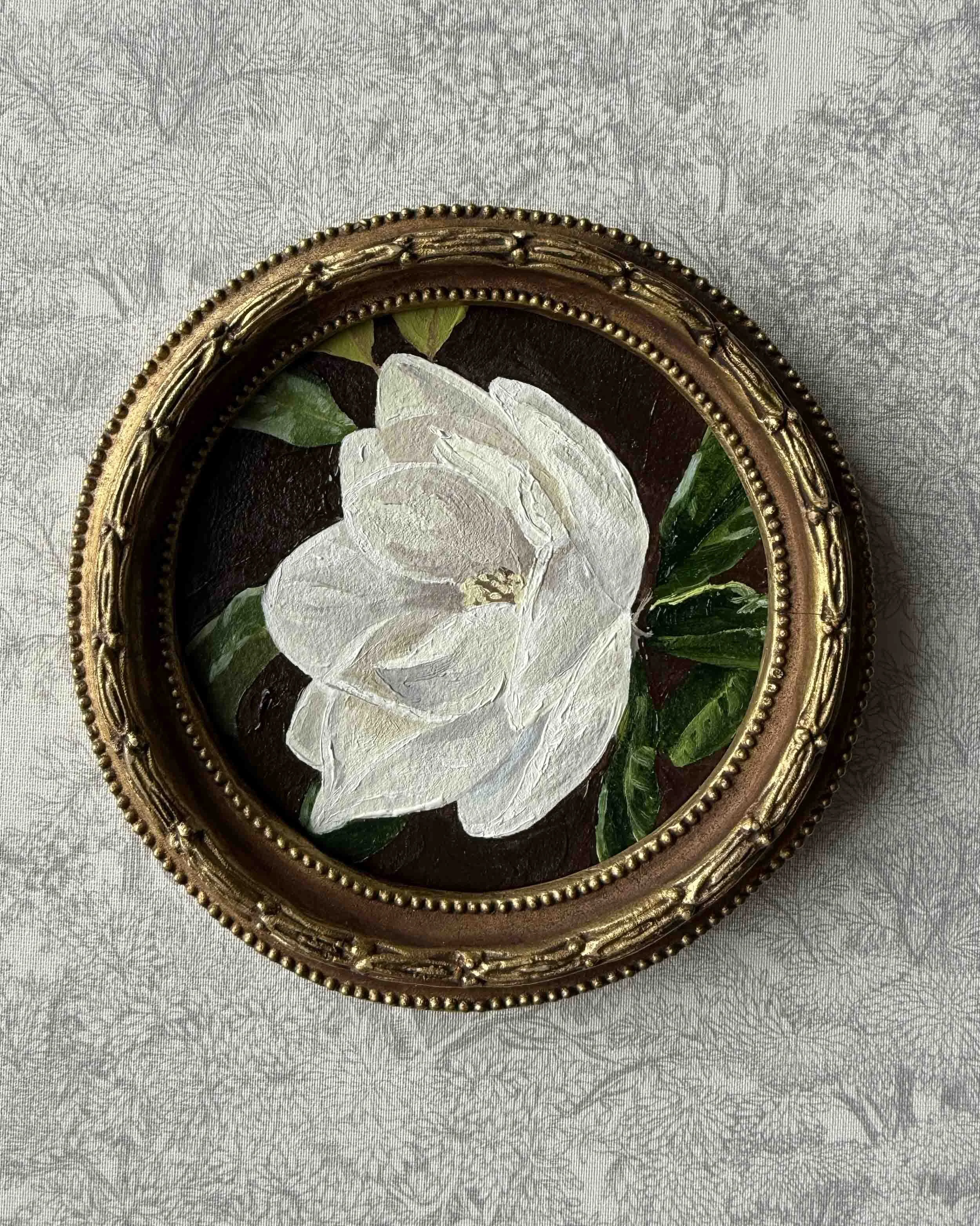 "Magnolia ii" original oil floral painting