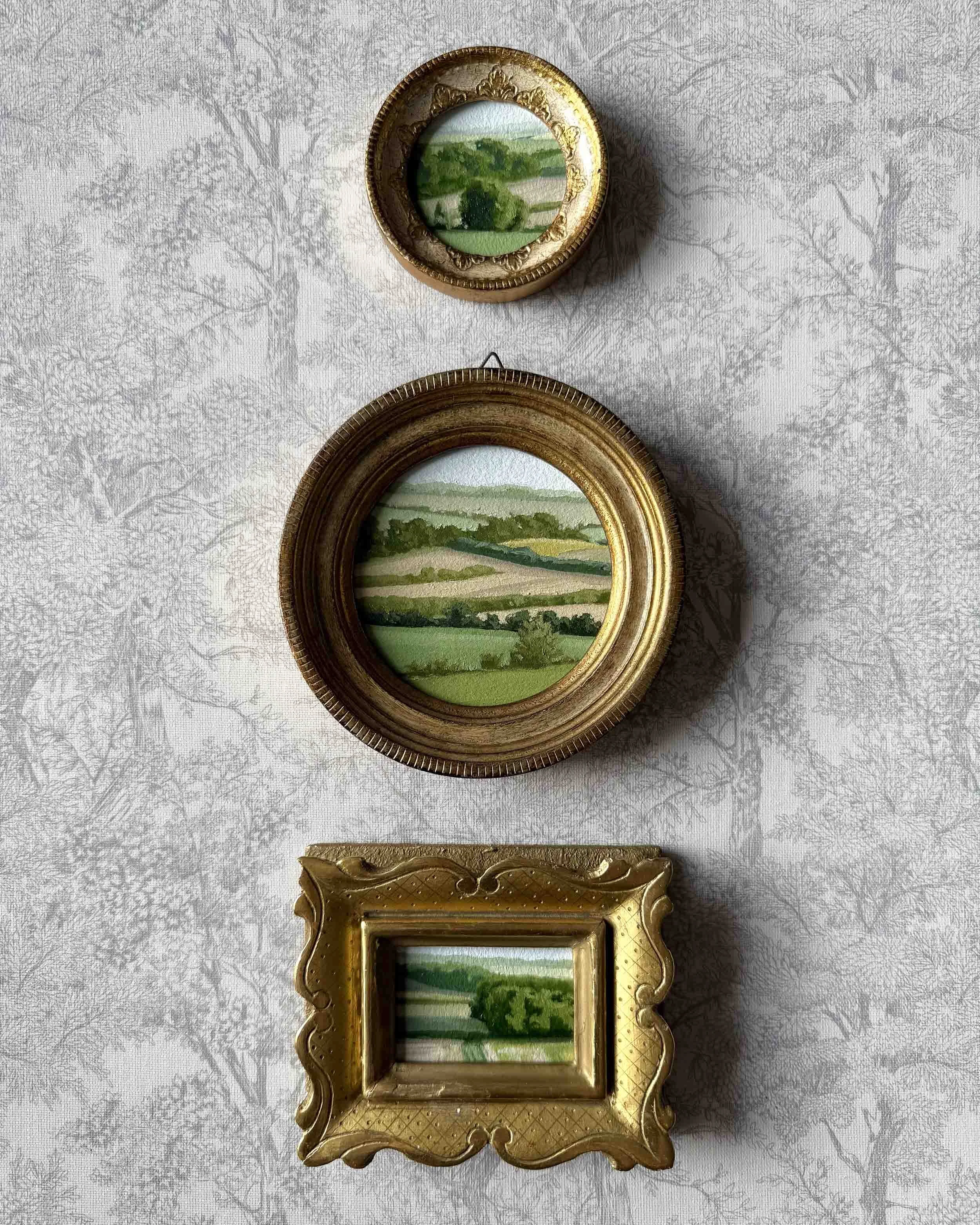 "Rolling Greens Mini" original oil landscape painting