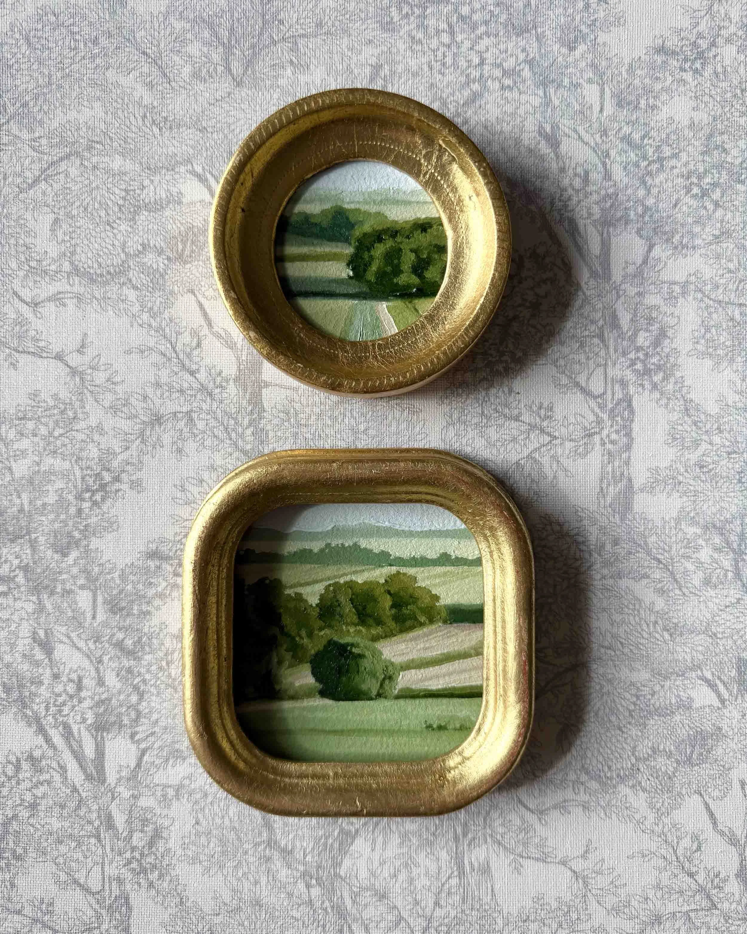 "Rolling Greens v" original oil landscape painting