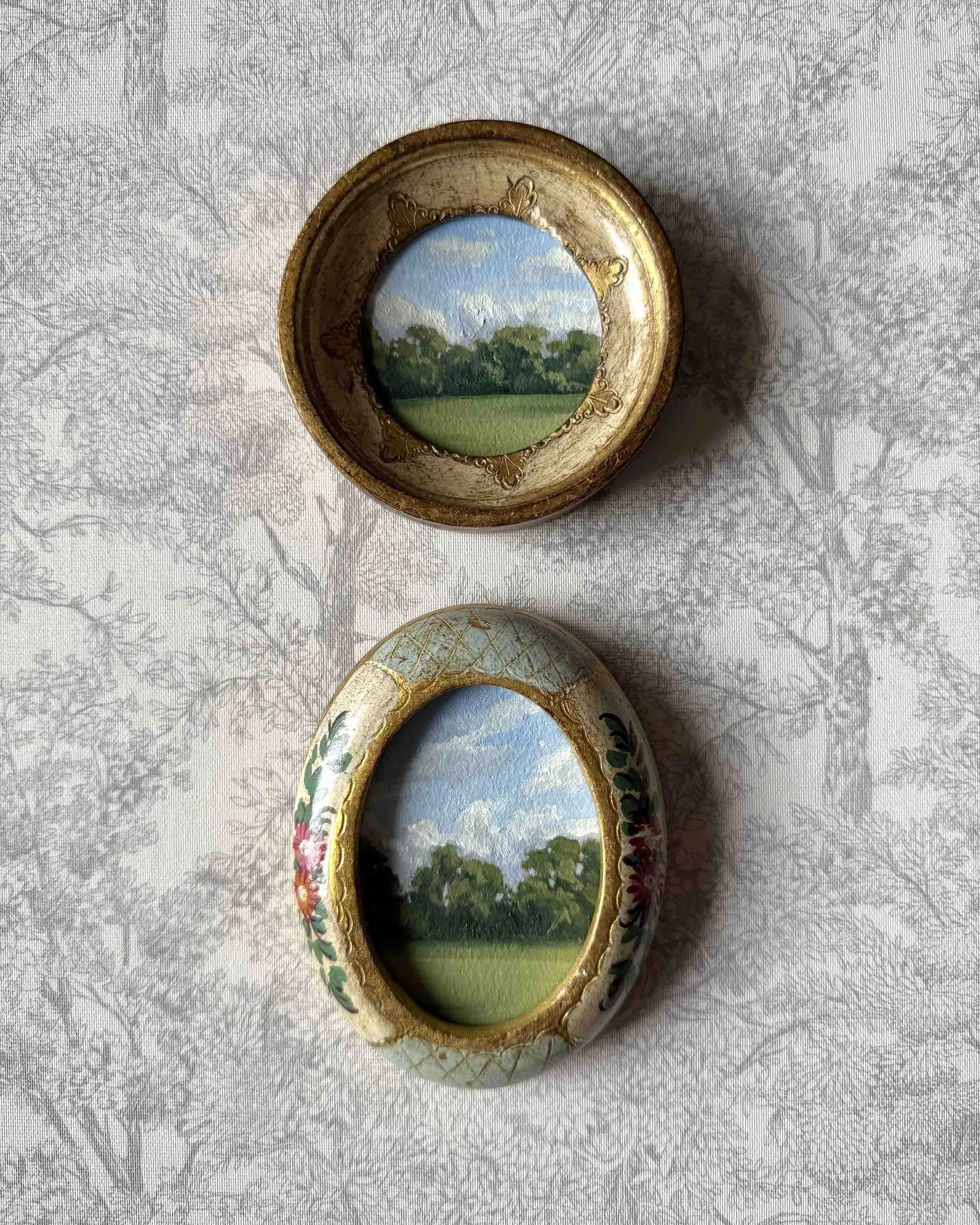 "Feels Like Home in Oval" original oil landscape painting