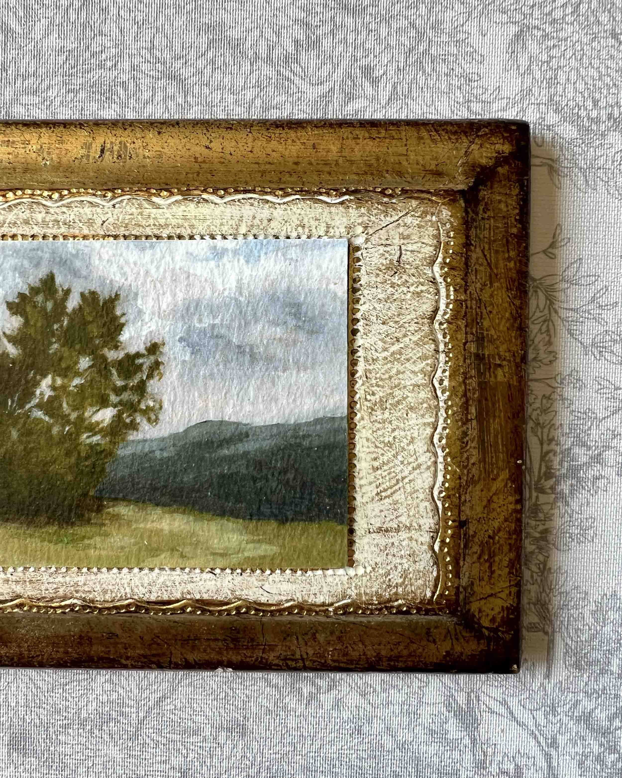 "Spring Sky Study" Print on Vintage Plaque