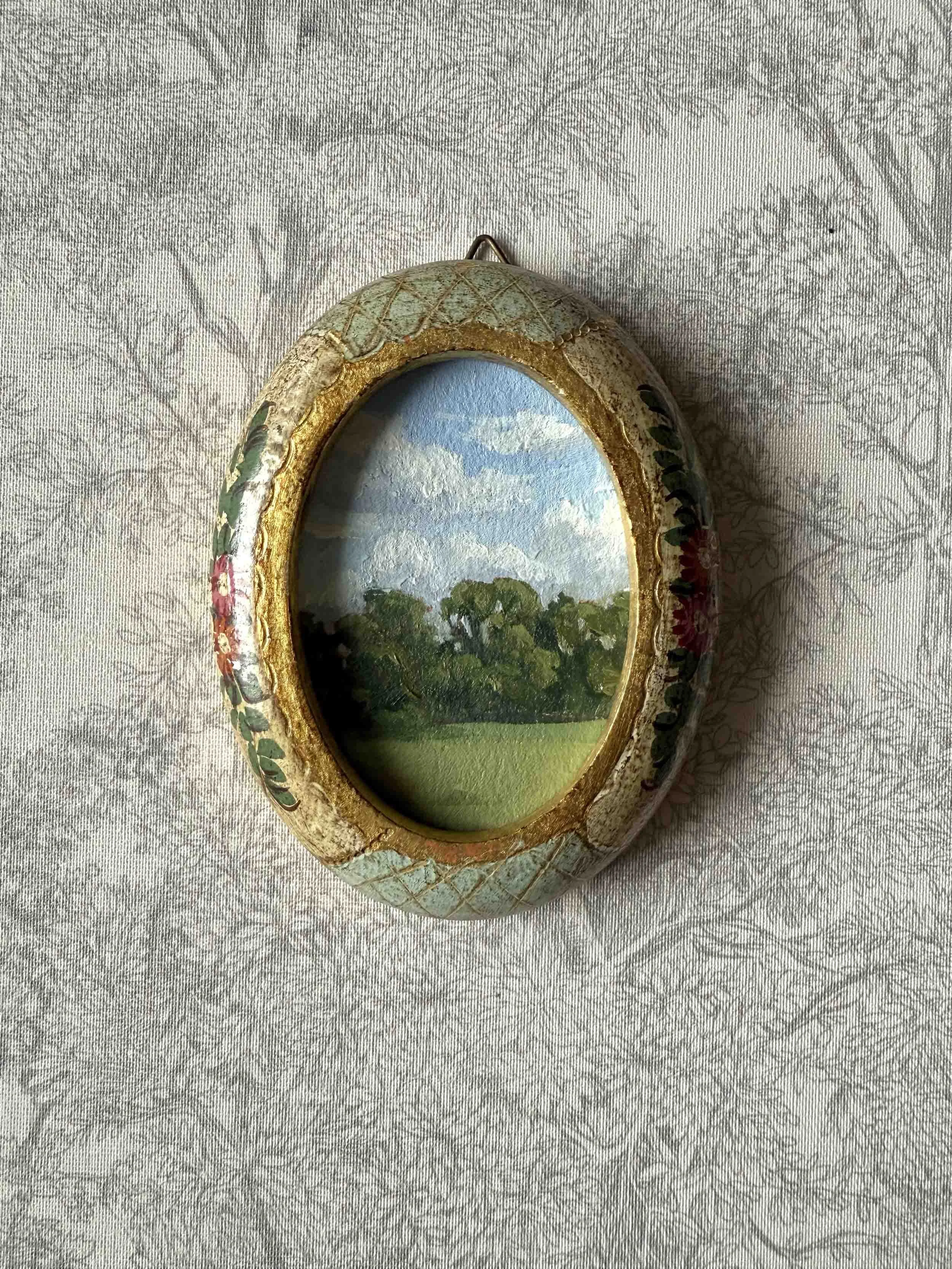 "Feels Like Home in Oval ii" original oil landscape painting
