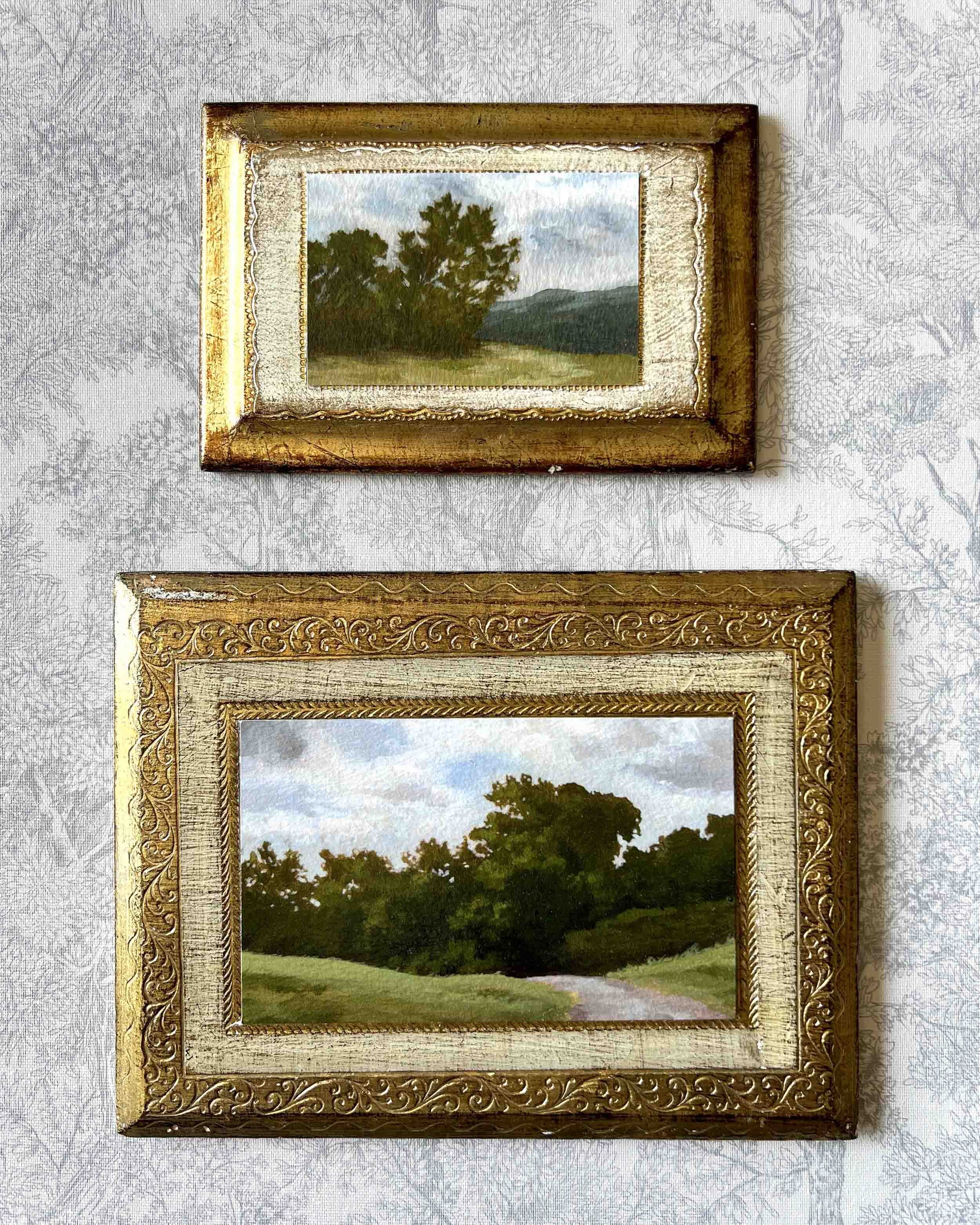 "Spring Sky Study" Print on Vintage Plaque
