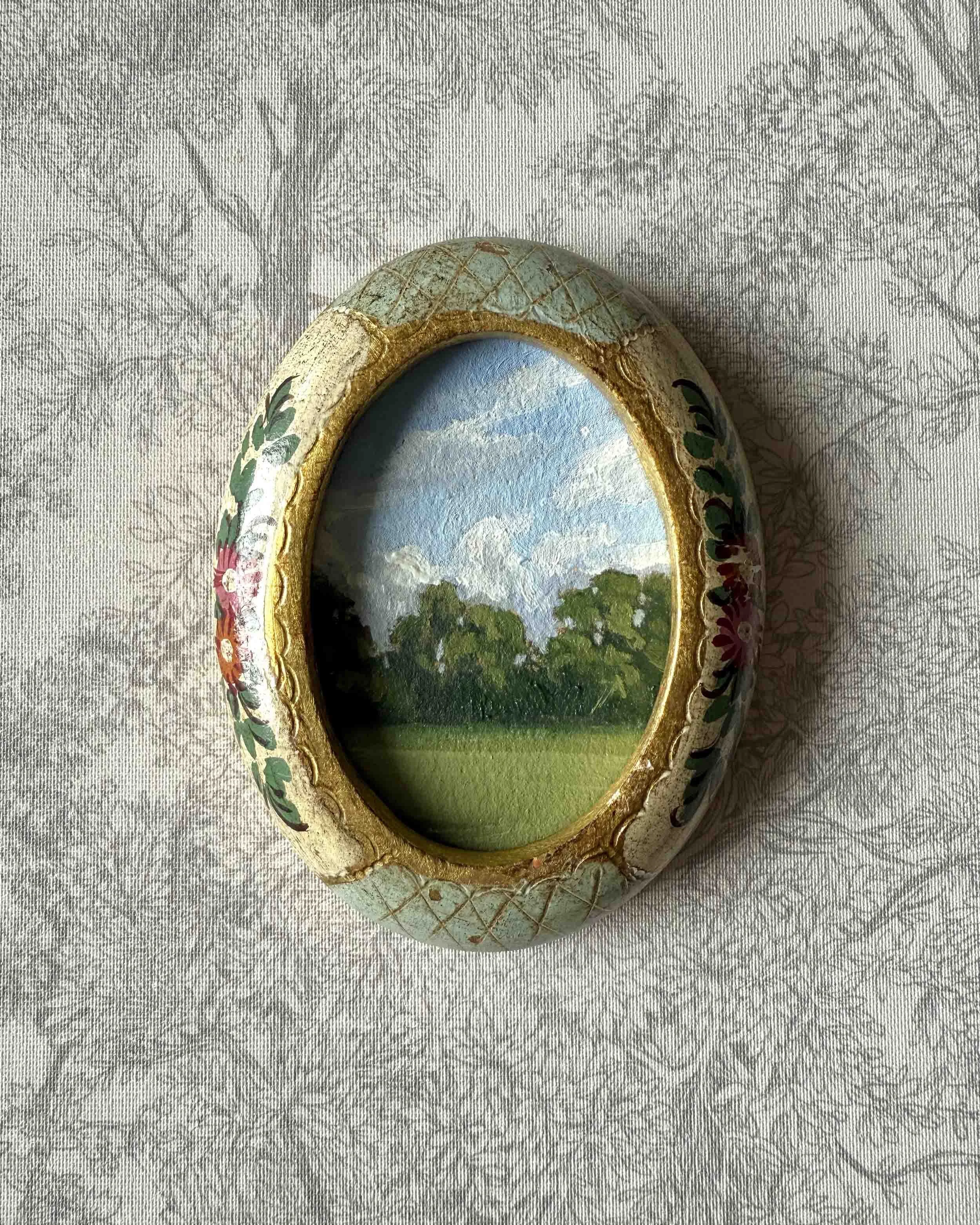 "Feels Like Home in Oval" original oil landscape painting