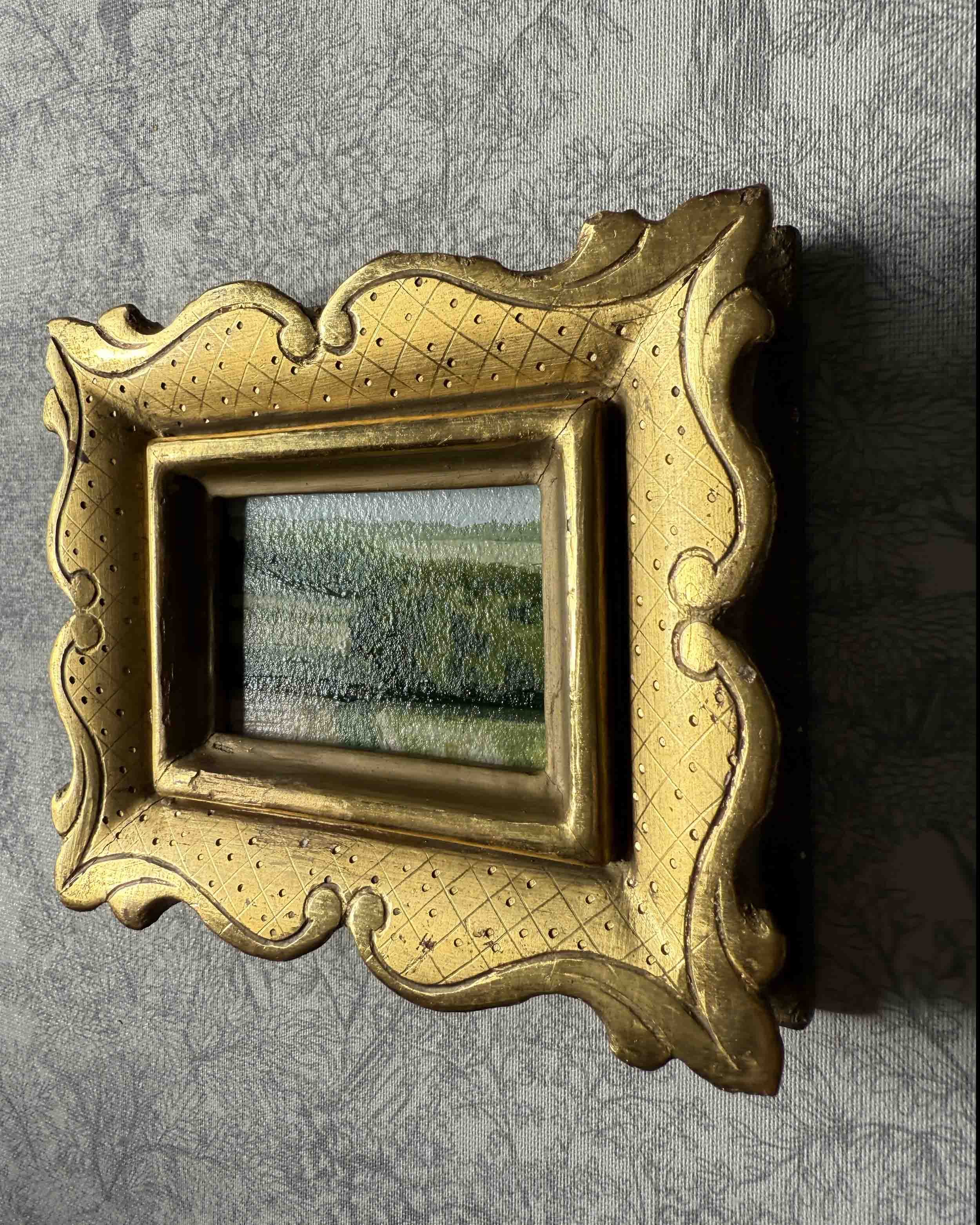 "Space Between Green iii" original oil landscape