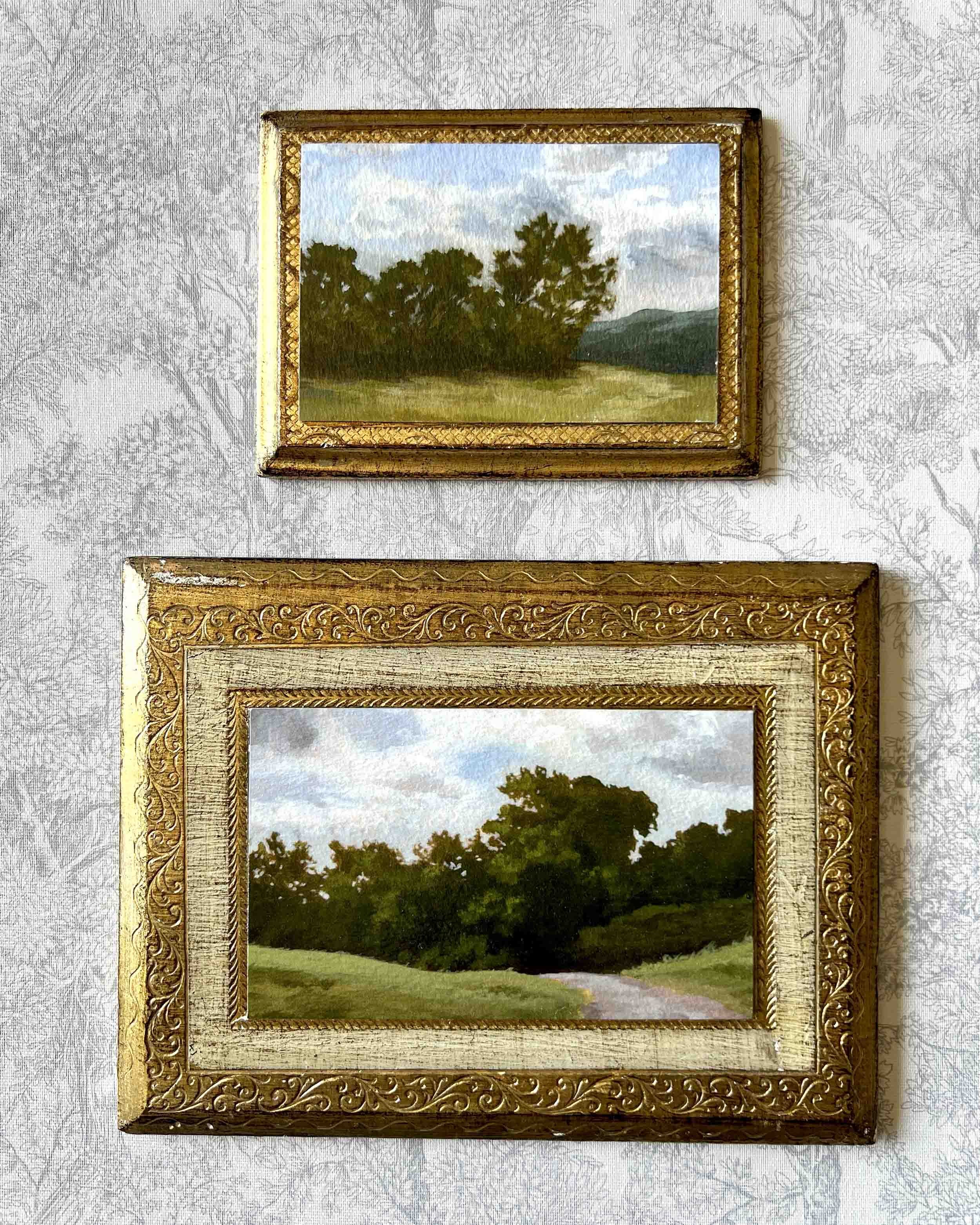"Spring Sky Study" Print on Vintage Plaque #2