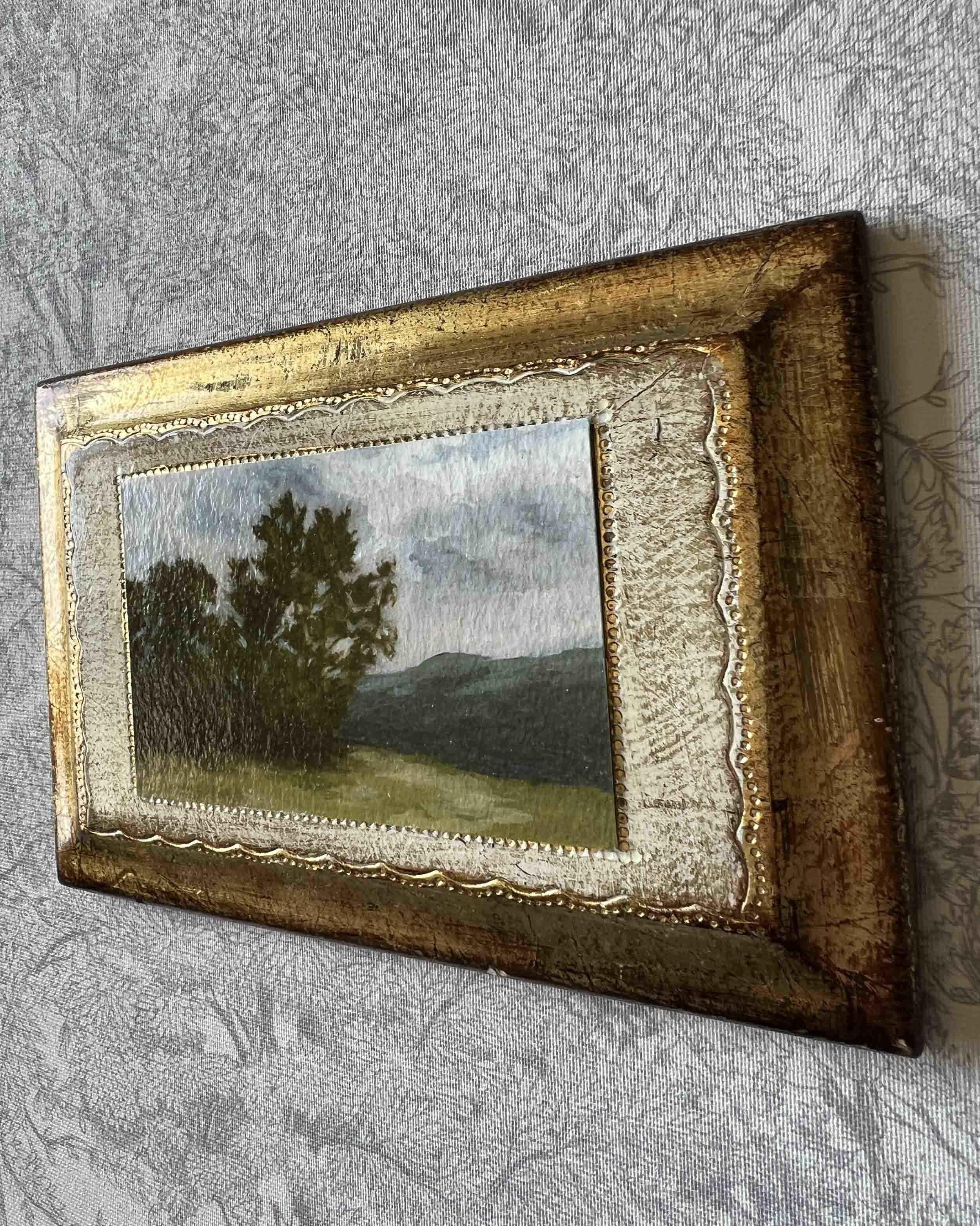 "Spring Sky Study" Print on Vintage Plaque