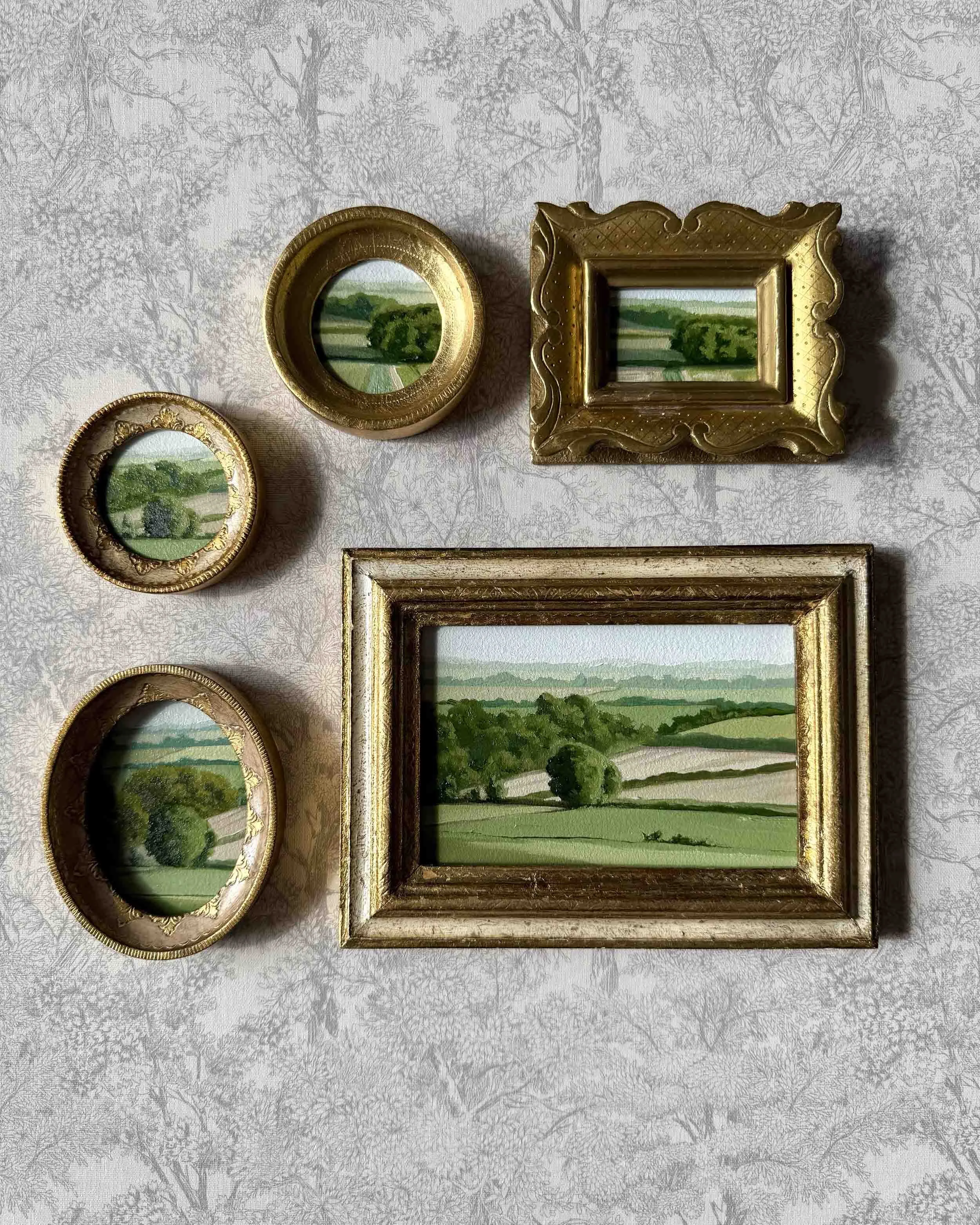 "Rolling Greens vii" original oil landscape painting