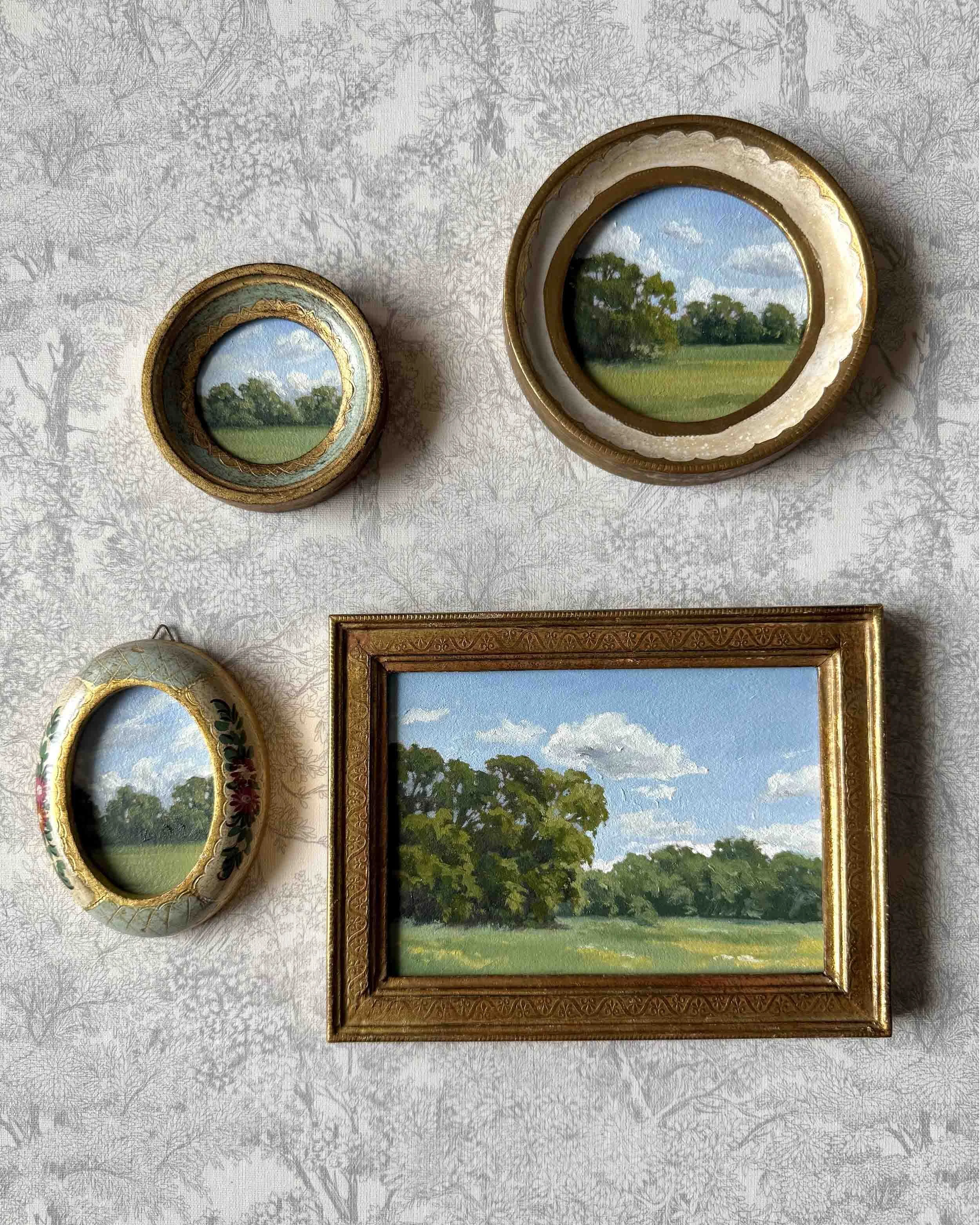 "Feels Like Home in Oval" original oil landscape painting