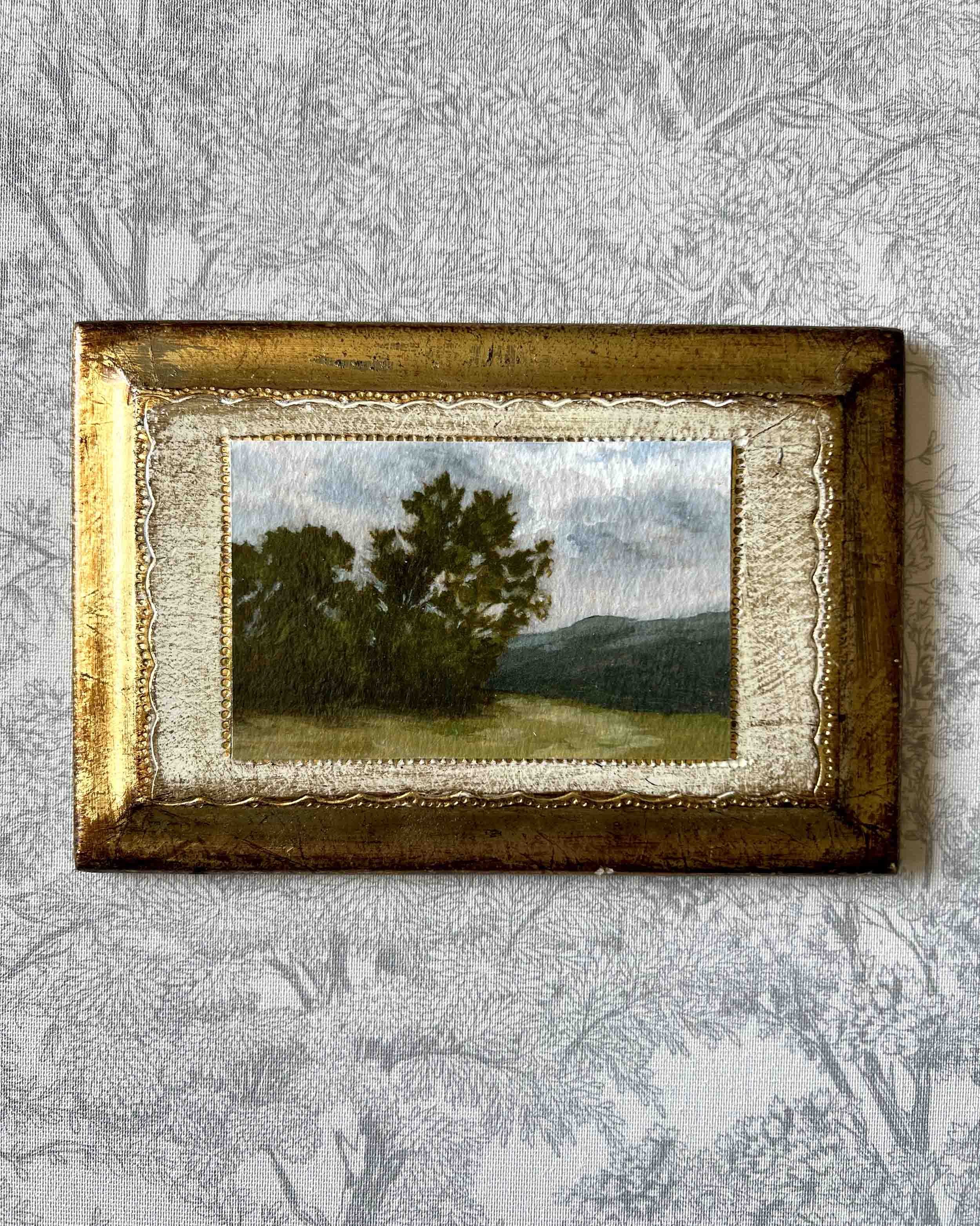"Spring Sky Study" Print on Vintage Plaque